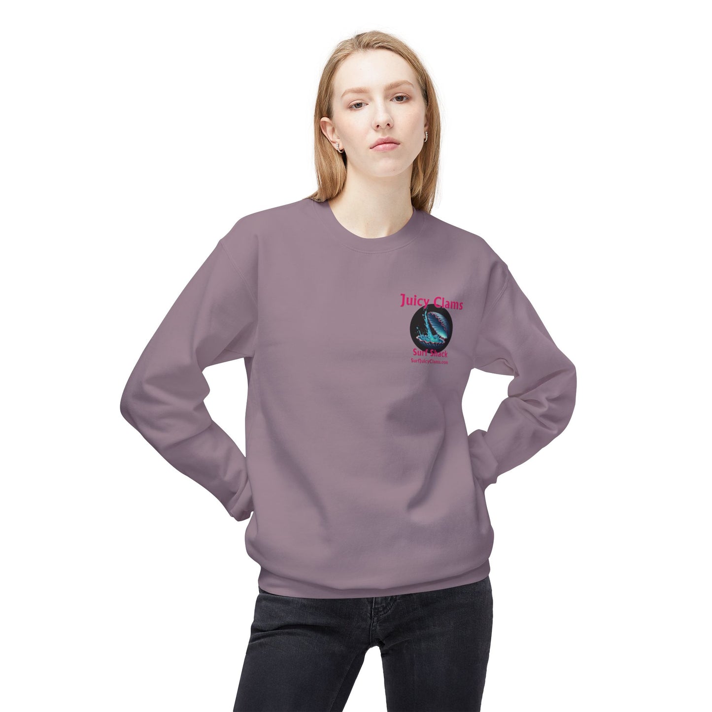 Juicy Clams Unisex Midweight Fleece Crewneck Sweatshirt (L010)