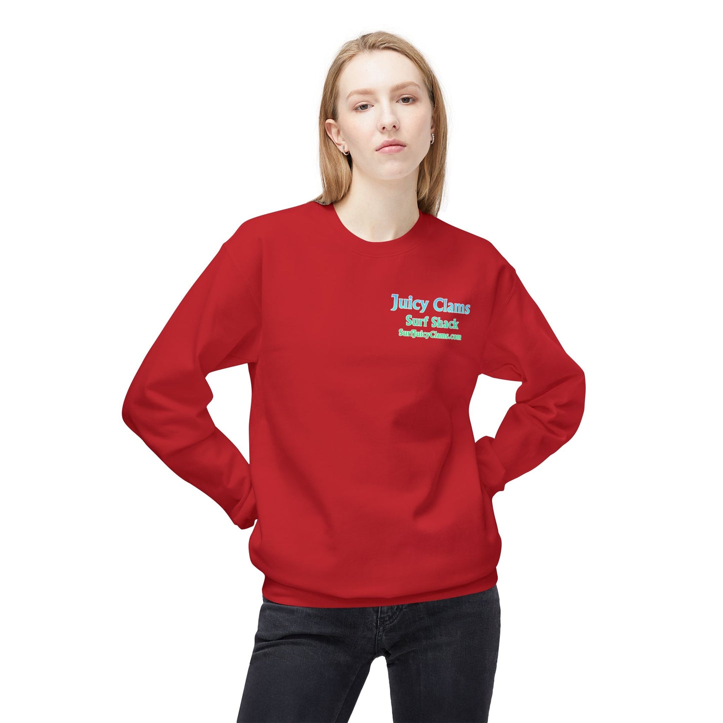 Juicy Clams Unisex Midweight Fleece Crewneck Sweatshirt (V046)