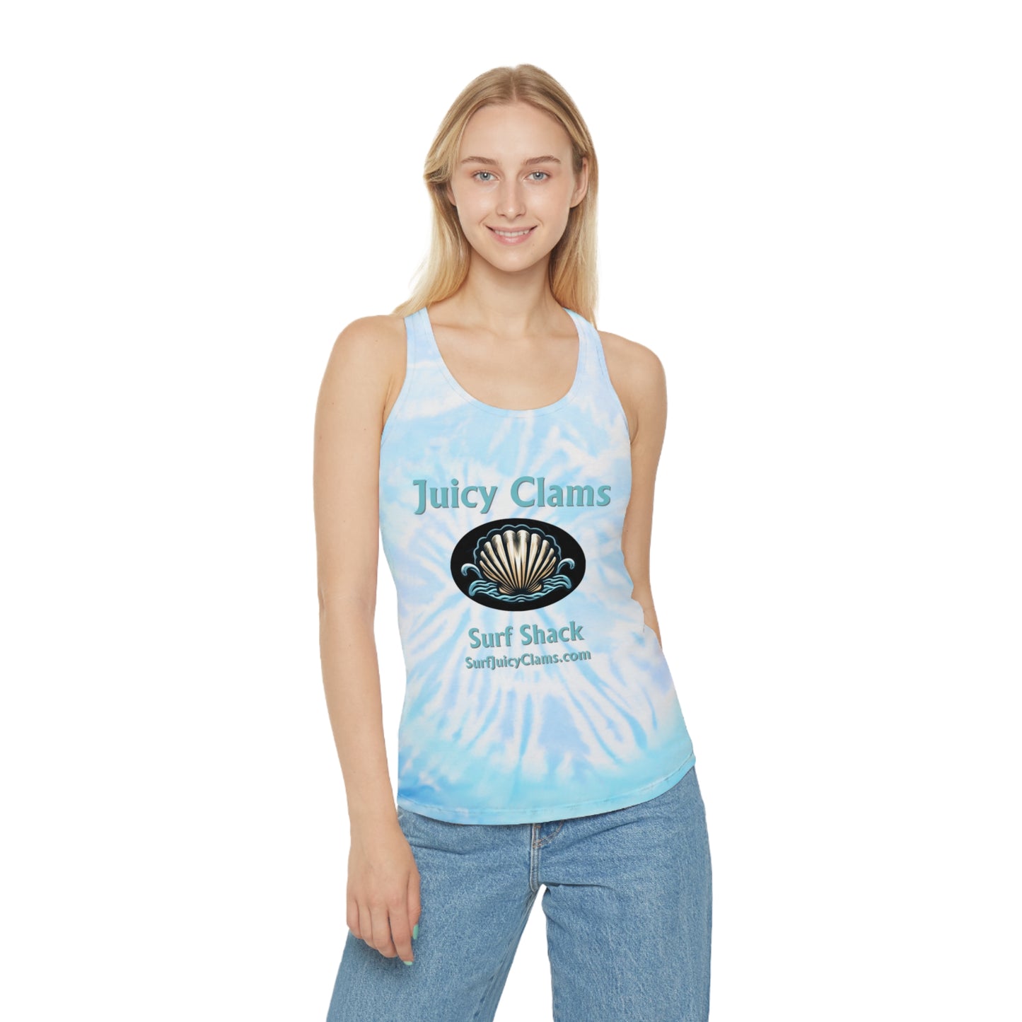 Juicy Clams Tie Dye Racerback Tank Top (L003)