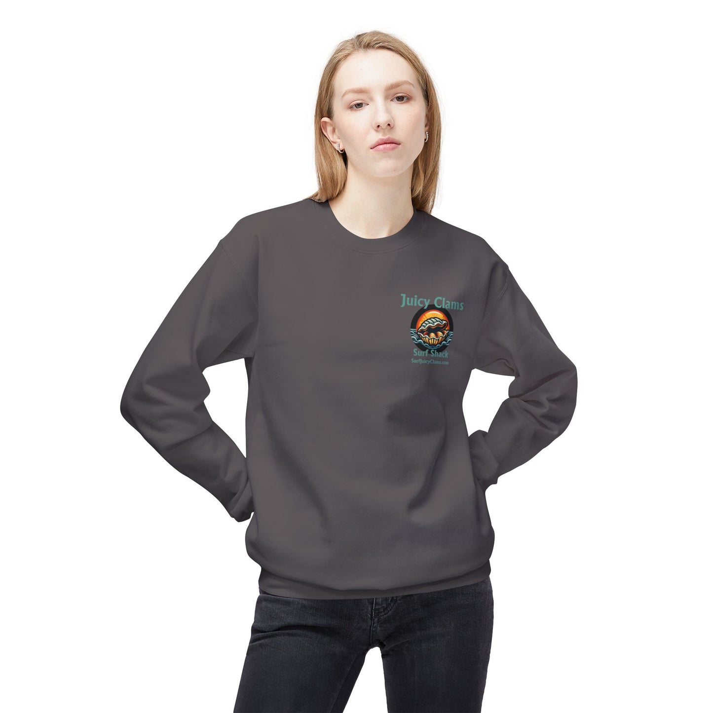 Juicy Clams Unisex Midweight Fleece Crewneck Sweatshirt (L002)