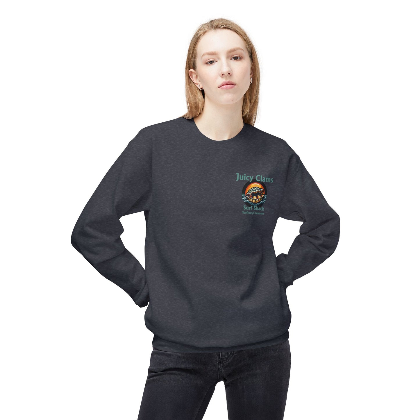 Juicy Clams Unisex Midweight Fleece Crewneck Sweatshirt (L002)