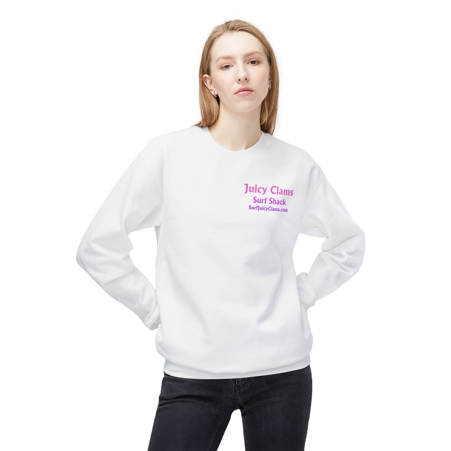 Juicy Clams Unisex Midweight Fleece Crewneck Sweatshirt (V113)