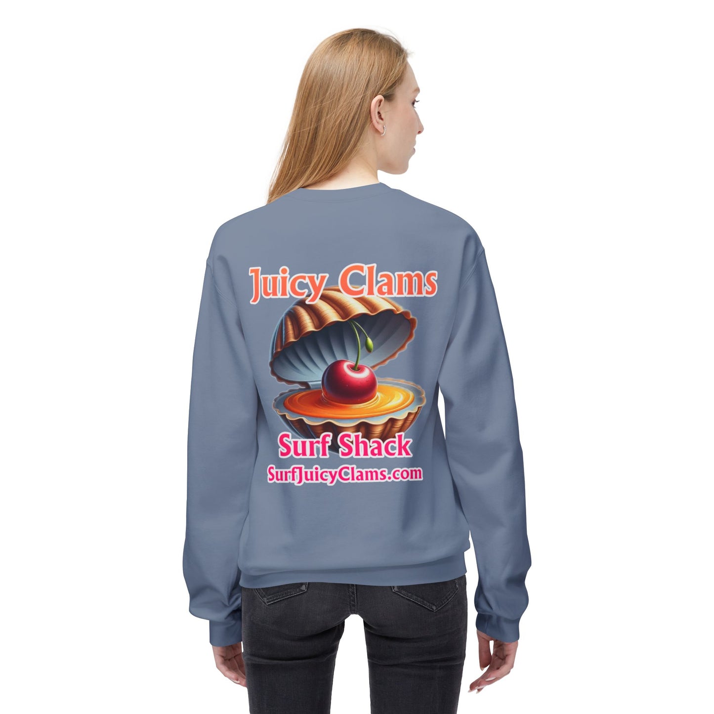 Juicy Clams Unisex Midweight Fleece Crewneck Sweatshirt (L021A)