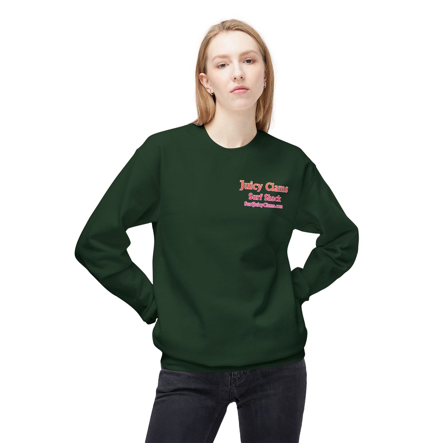 Juicy Clams Unisex Midweight Fleece Crewneck Sweatshirt (D038)