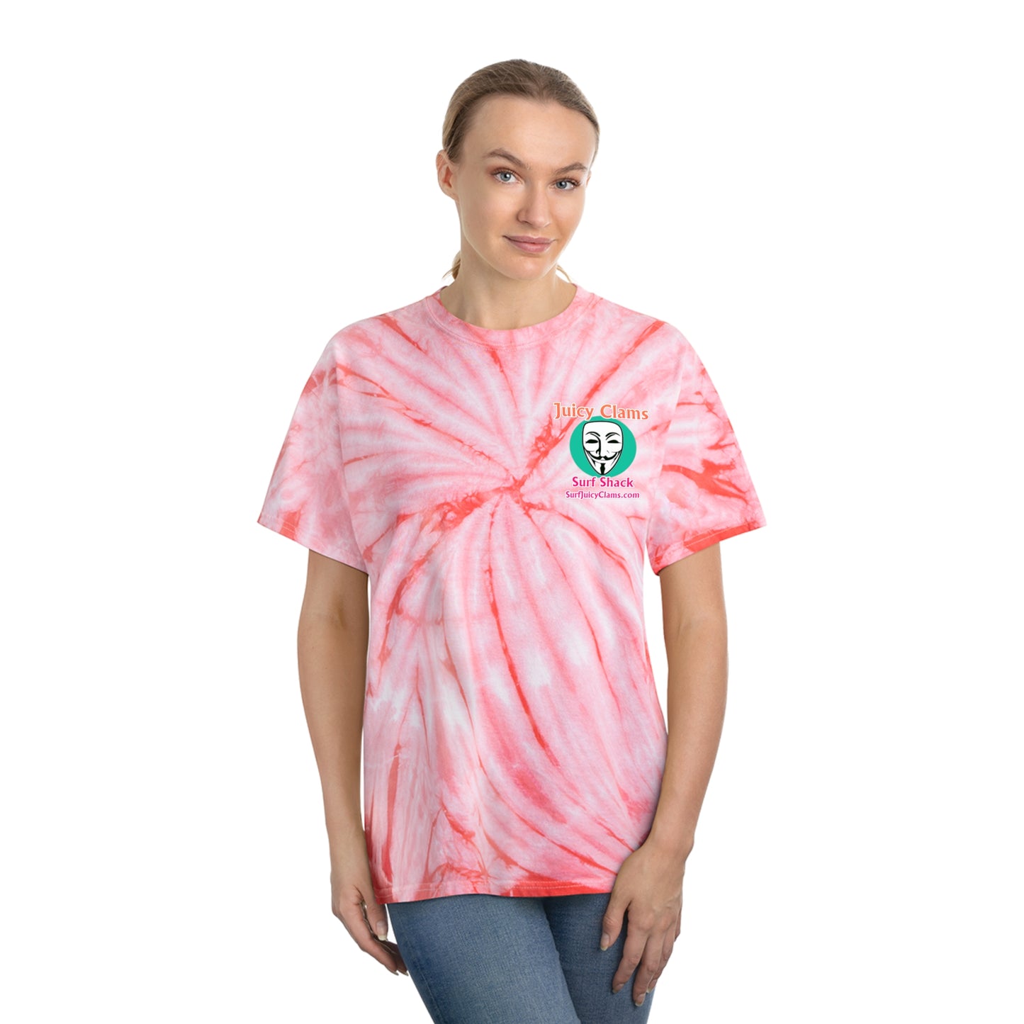 Juicy Clams Unisex Logo Cyclone Tie-Dye T-Shirt (A009)