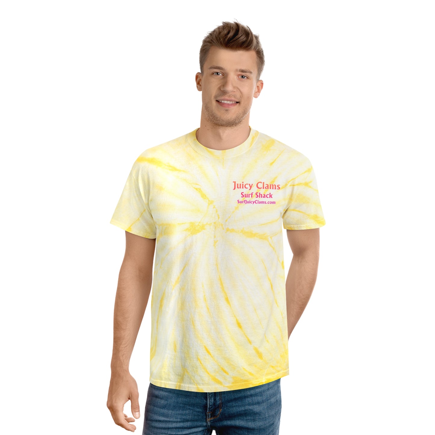 Juicy Clams Unisex Logo Cyclone Tie-Dye T-Shirt (A200)