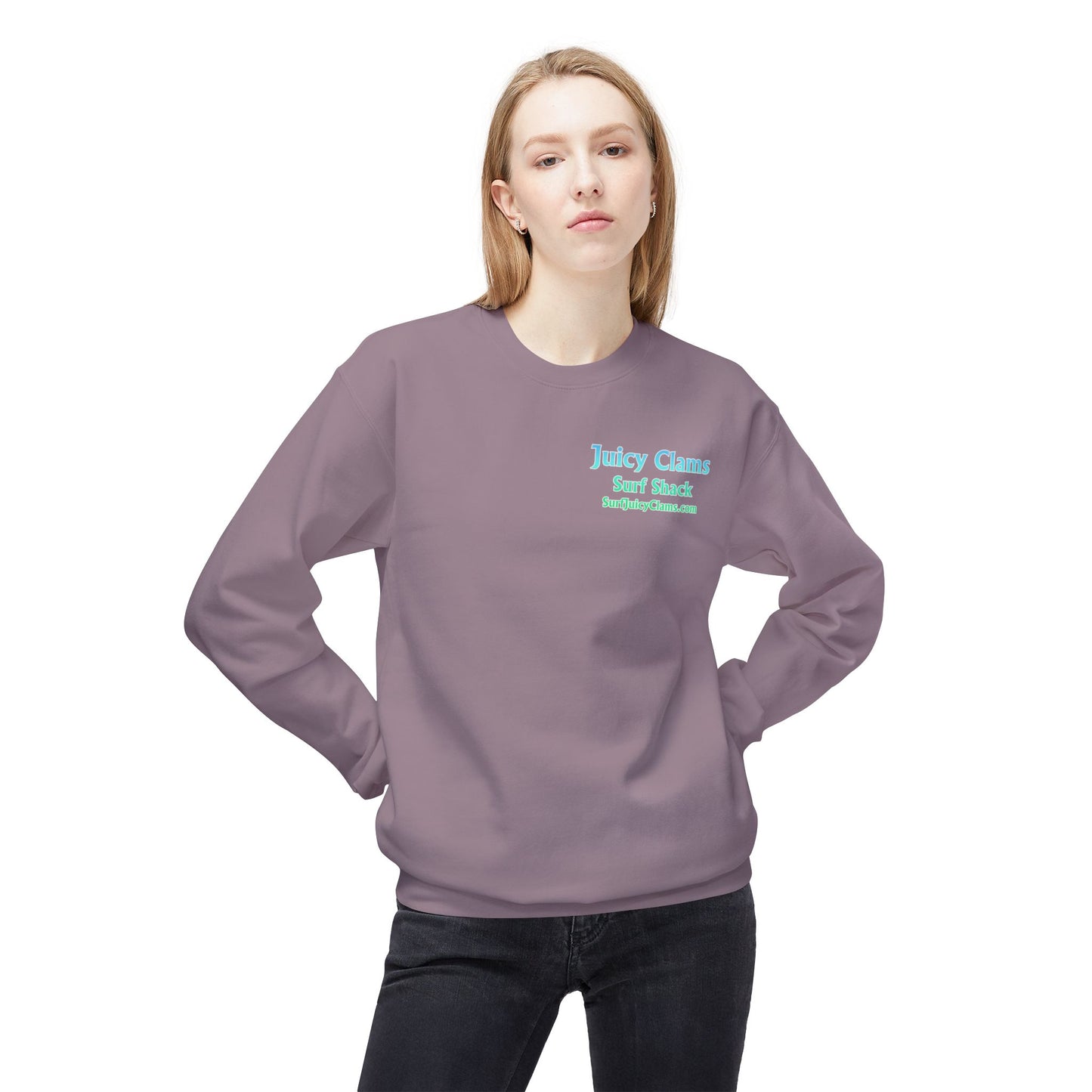 Juicy Clams Unisex Midweight Fleece Crewneck Sweatshirt (D040)