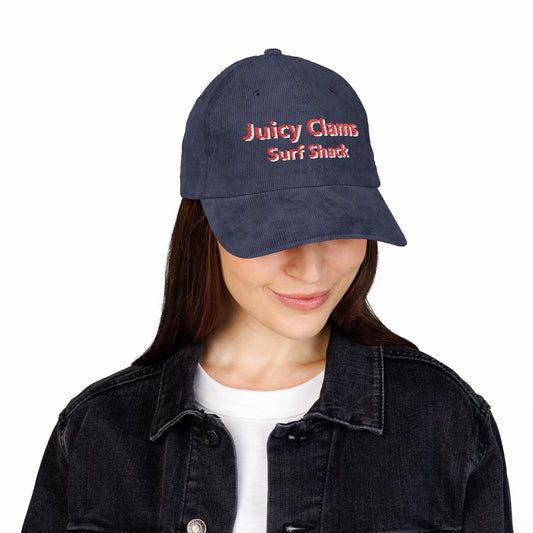 Juicy Clams Embroidered Corduroy Cap (E001)