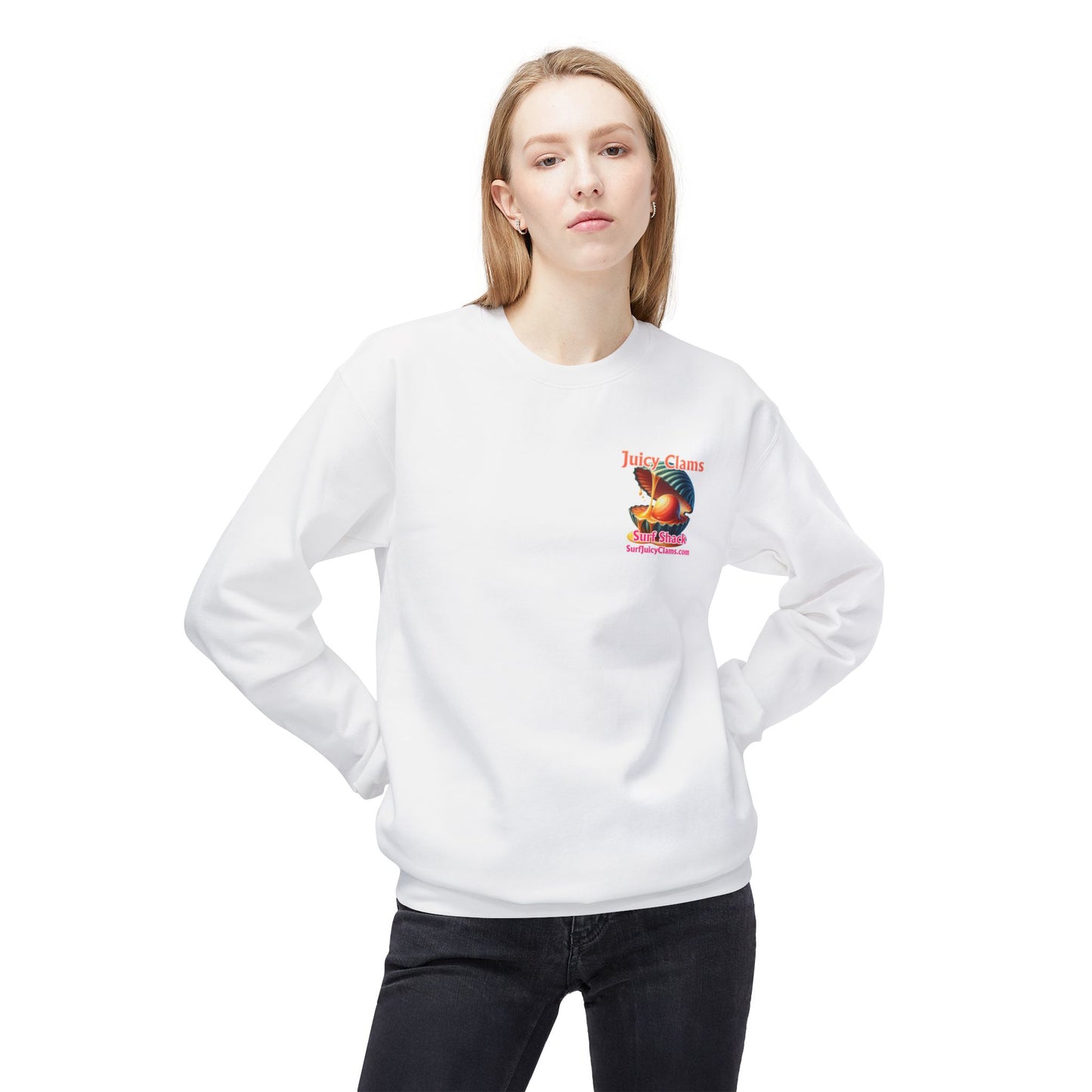 Juicy Clams Unisex Midweight Fleece Crewneck Sweatshirt (L027)