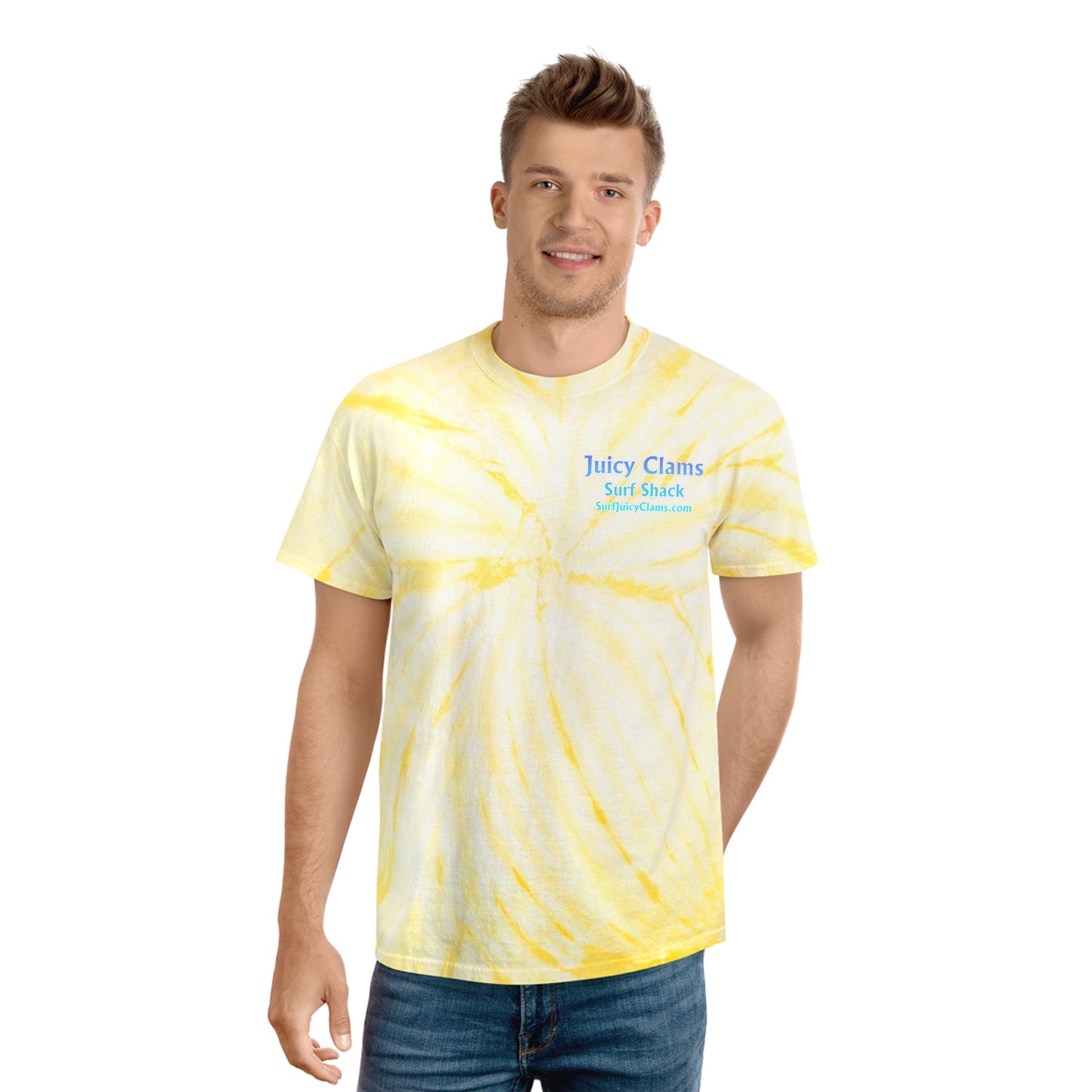 Juicy Clams Unisex Logo Cyclone Tie-Dye T-Shirt (A201)