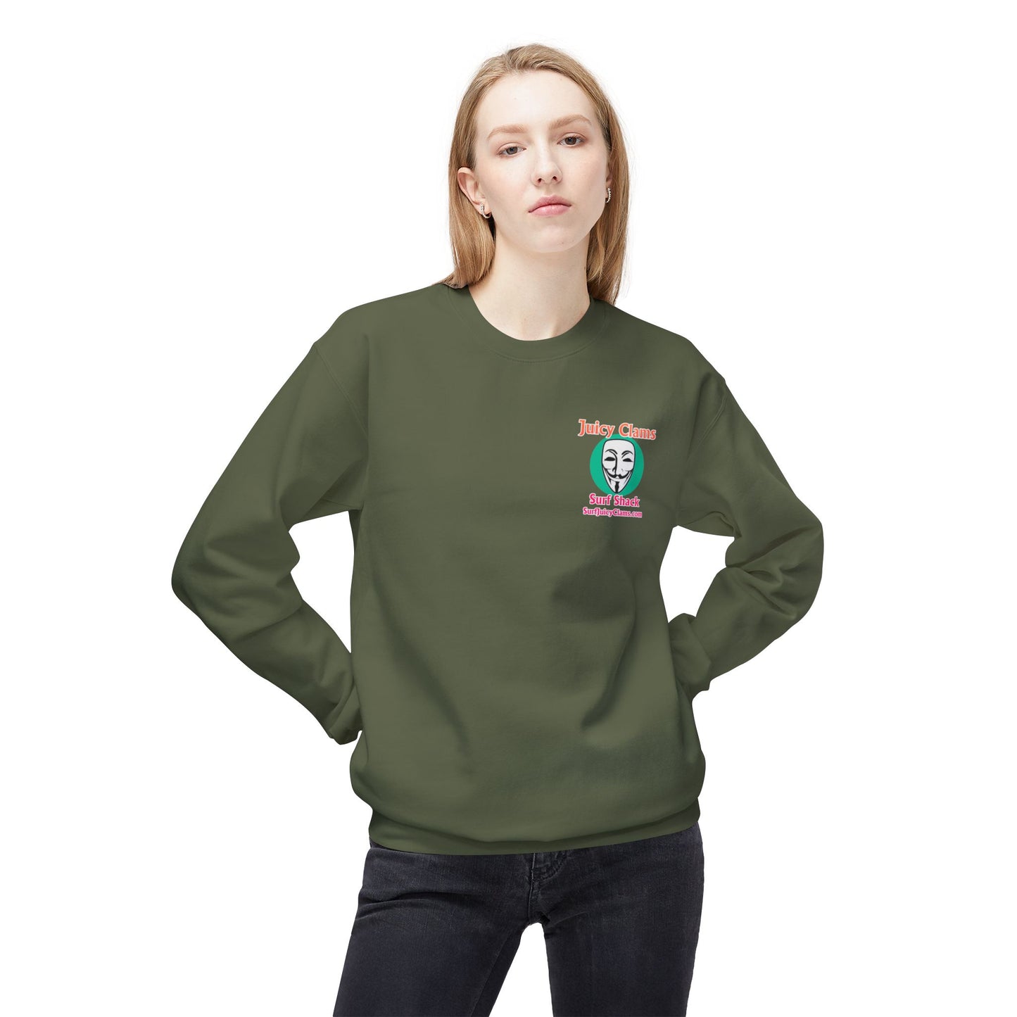 Juicy Clams Unisex Midweight Fleece Crewneck Sweatshirt (L030)