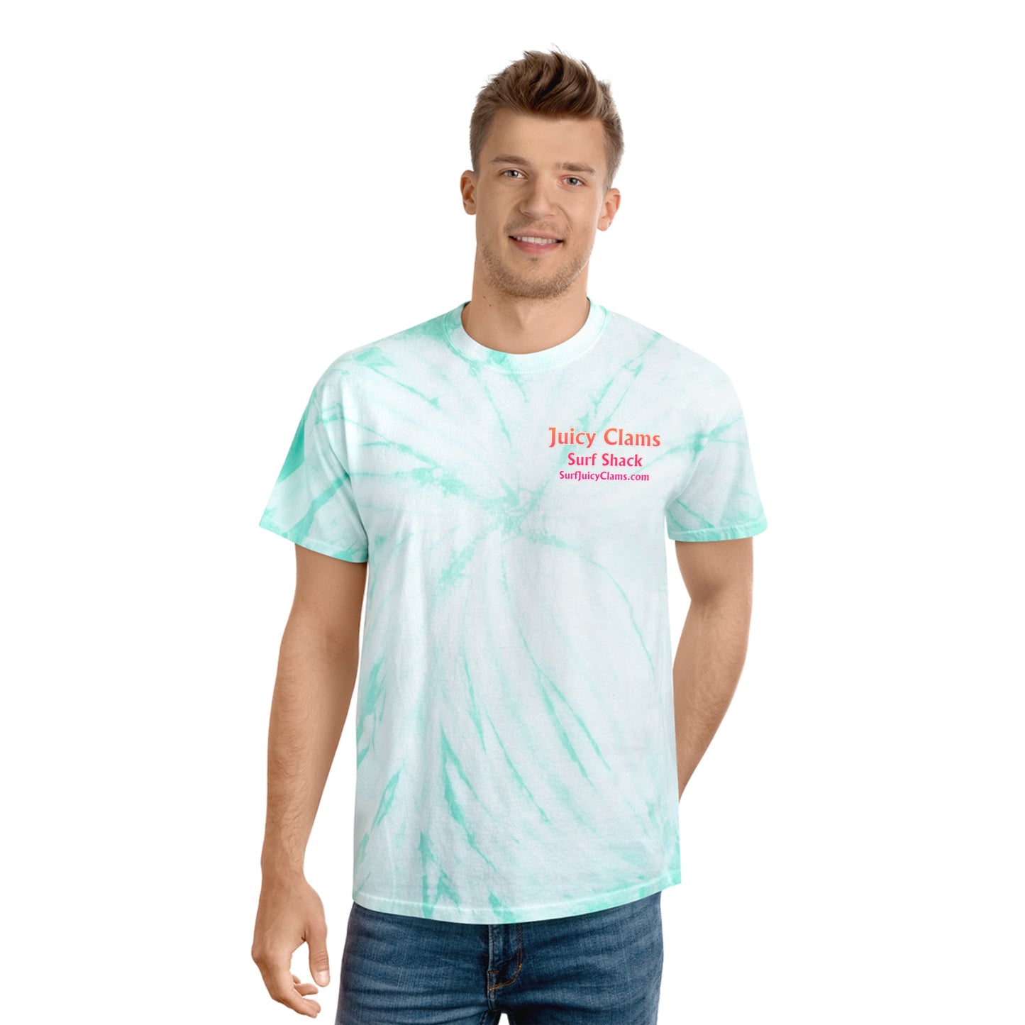 Juicy Clams Unisex Logo Cyclone Tie-Dye T-Shirt (A200)