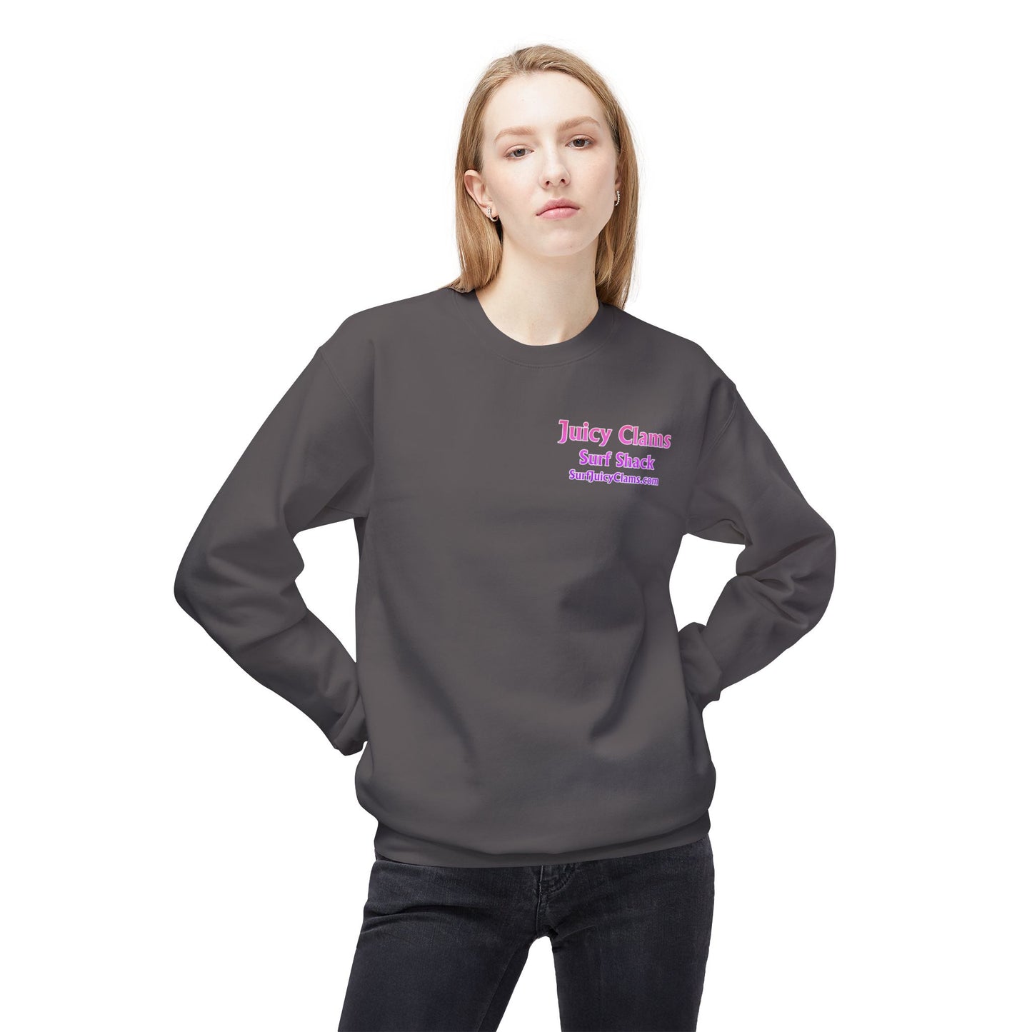 Juicy Clams Unisex Midweight Fleece Crewneck Sweatshirt (D041)