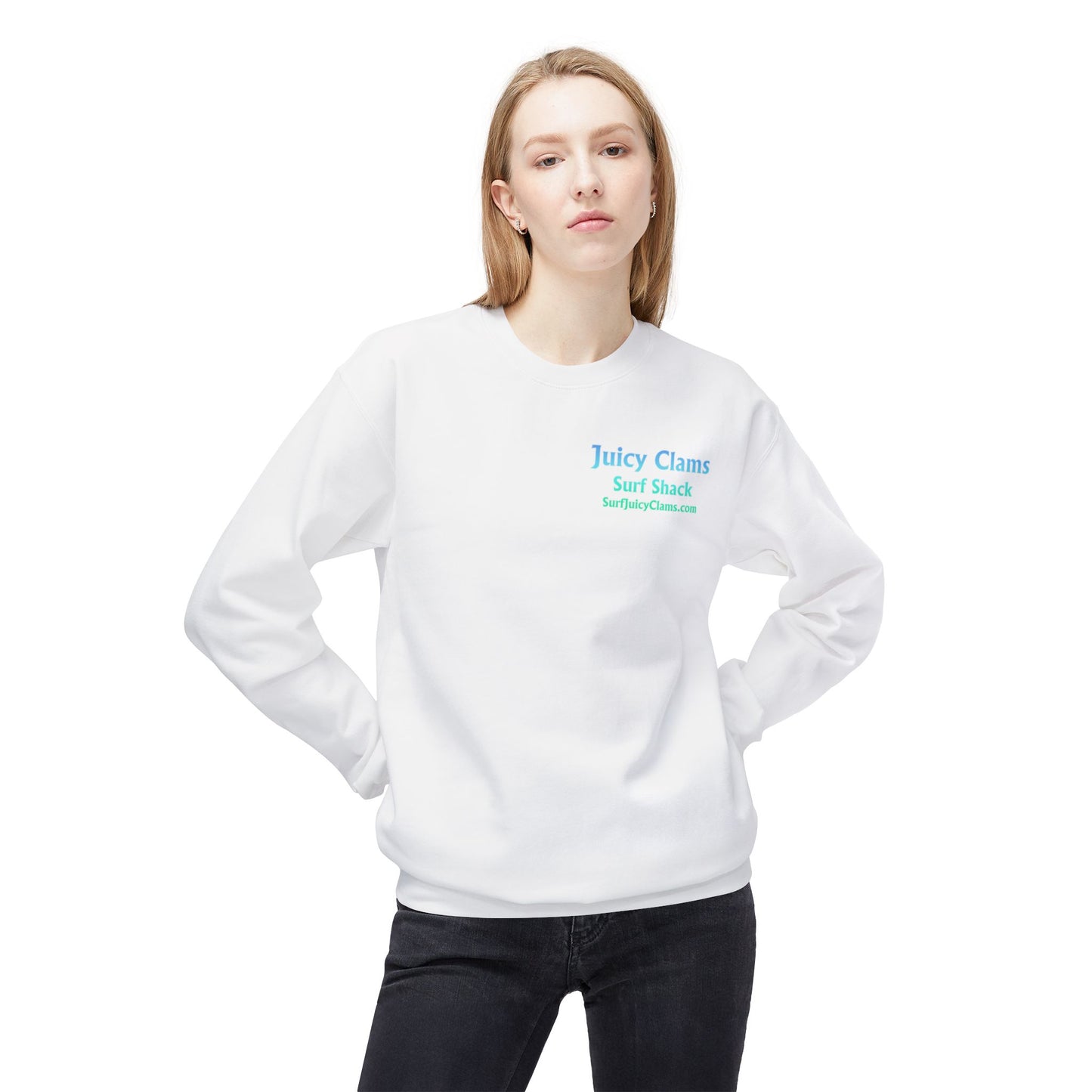 Juicy Clams Unisex Midweight Fleece Crewneck Sweatshirt (D007)