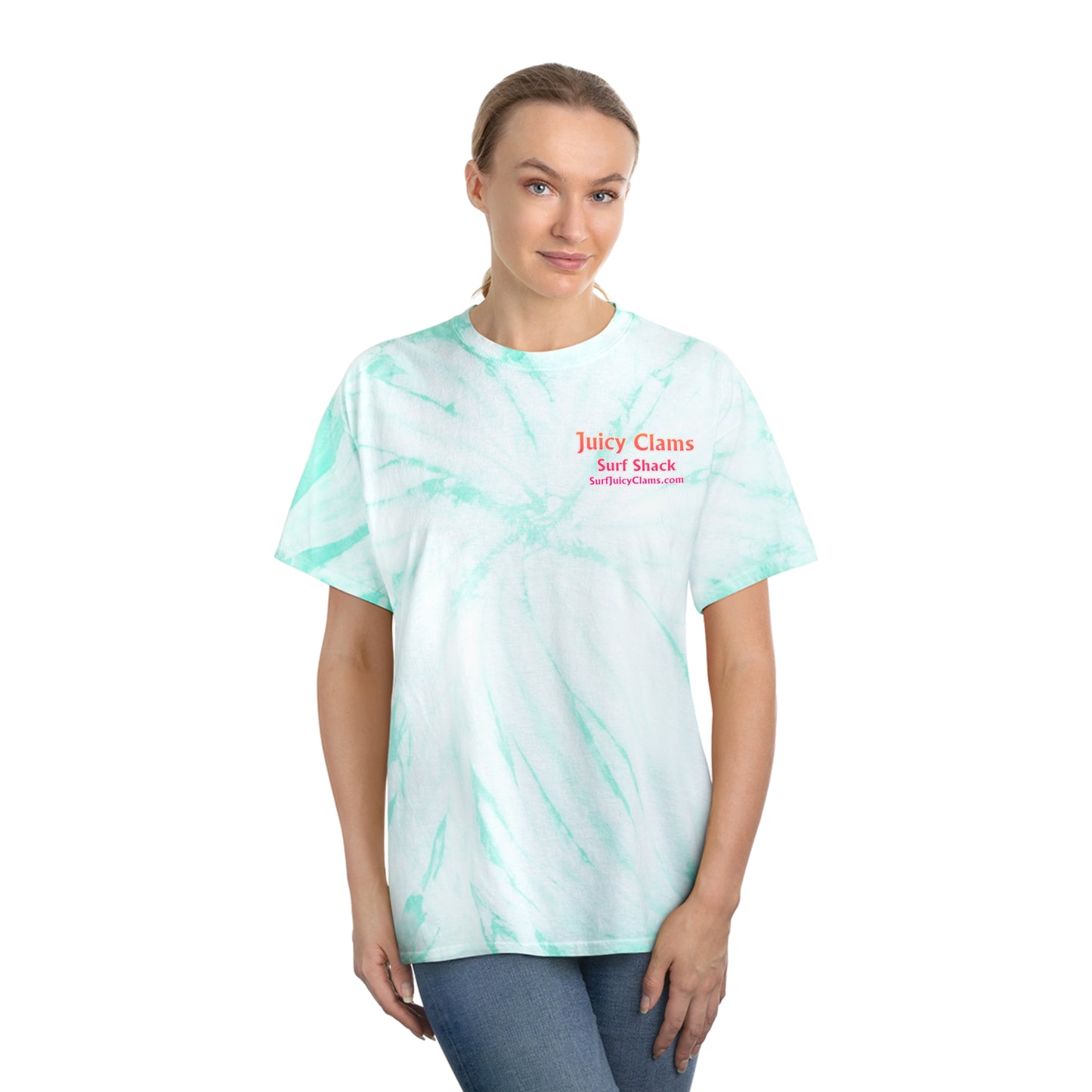 Juicy Clams Unisex Logo Cyclone Tie-Dye T-Shirt (A200)