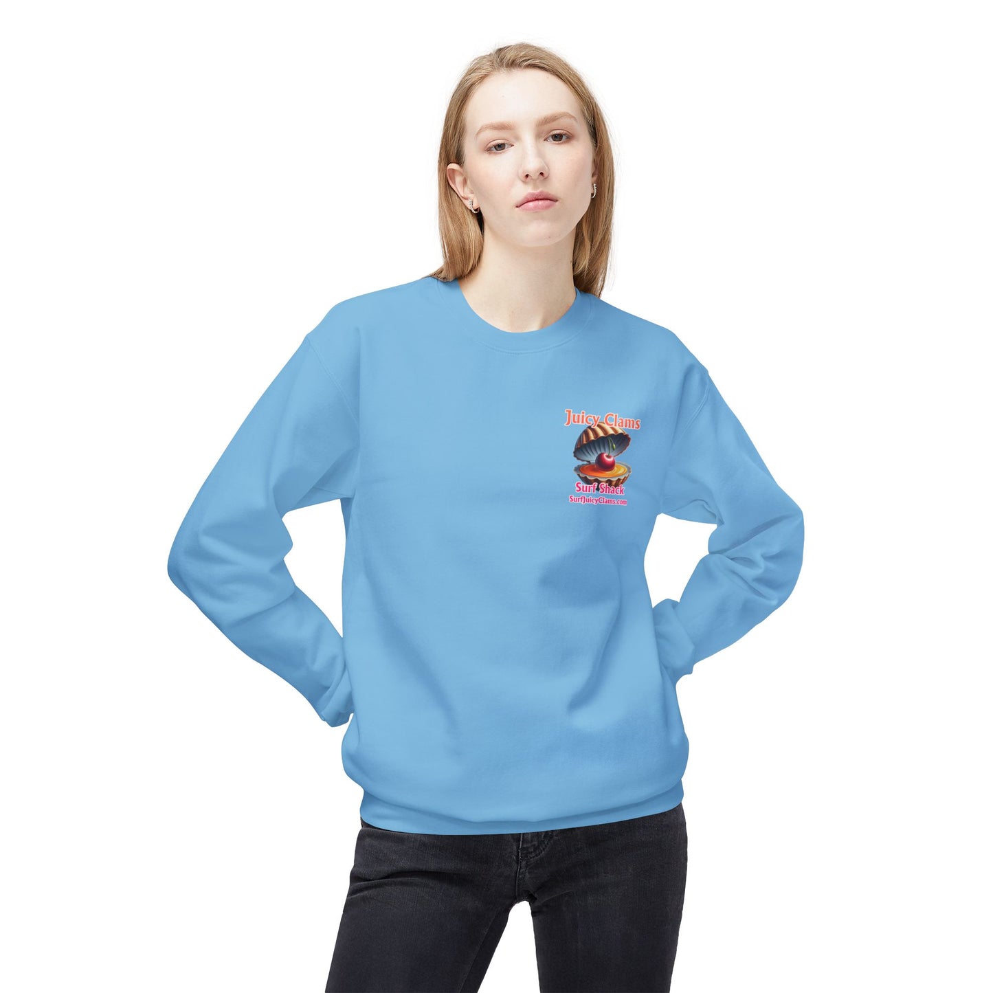 Juicy Clams Unisex Midweight Fleece Crewneck Sweatshirt (L021A)