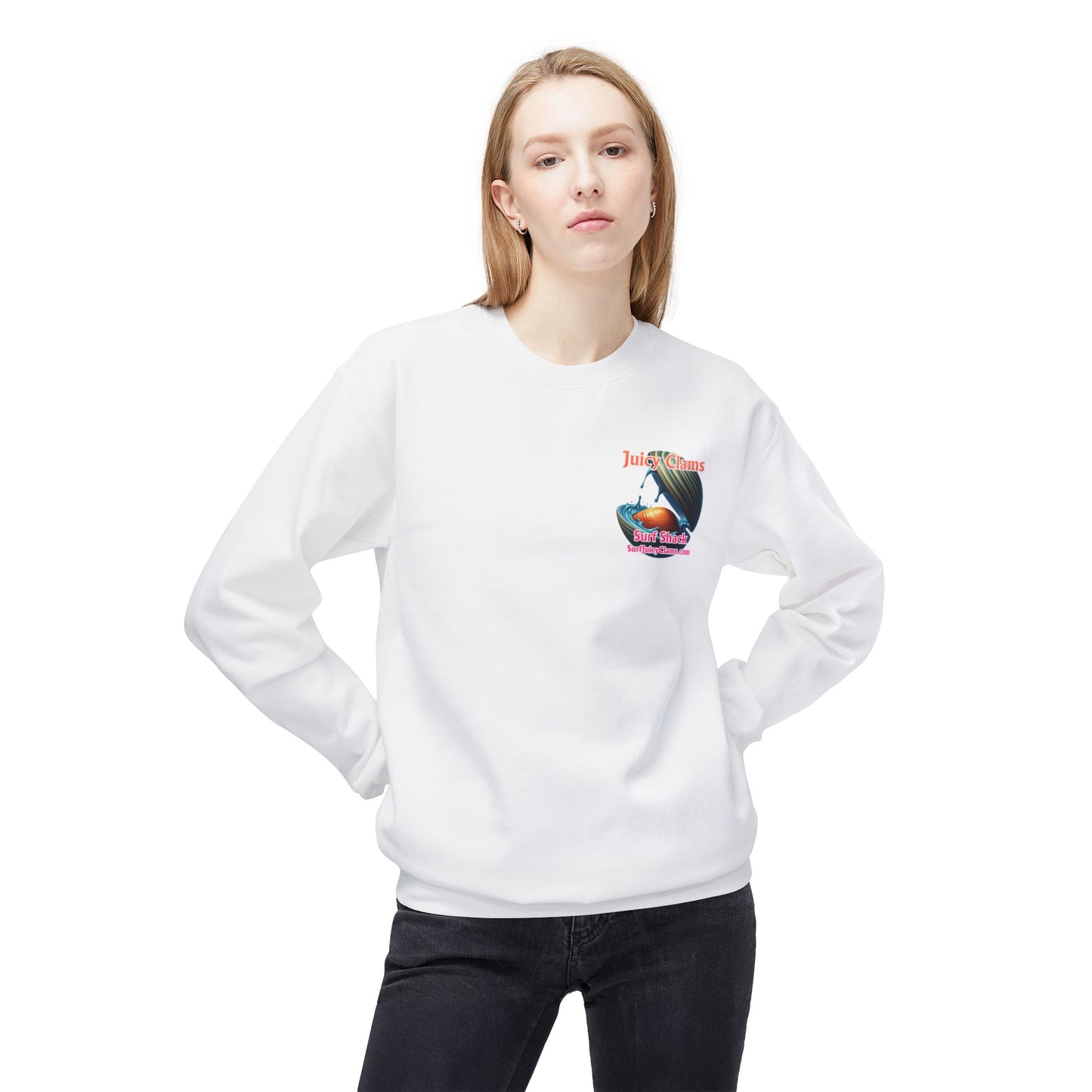 Juicy Clams Unisex Midweight Fleece Crewneck Sweatshirt (L028)