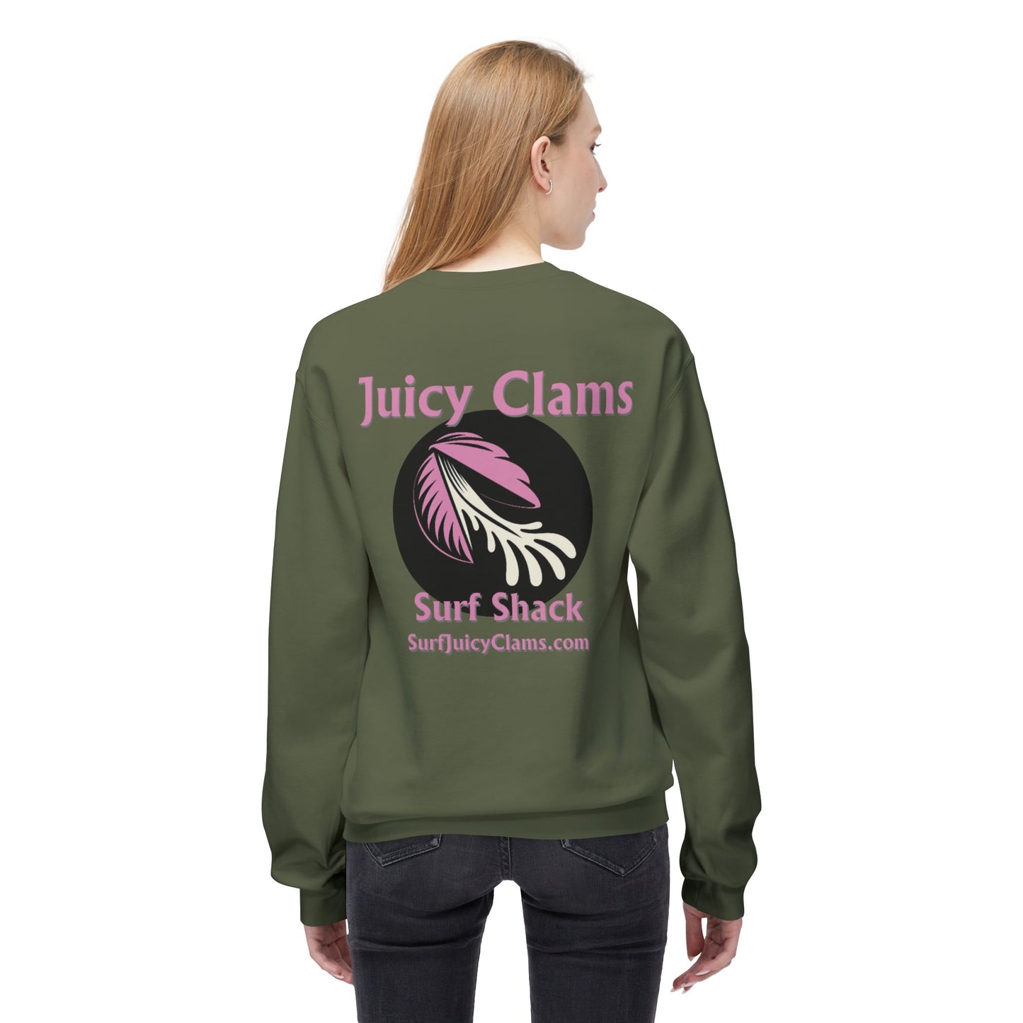 Juicy Clams Unisex Midweight Fleece Crewneck Sweatshirt (L001)