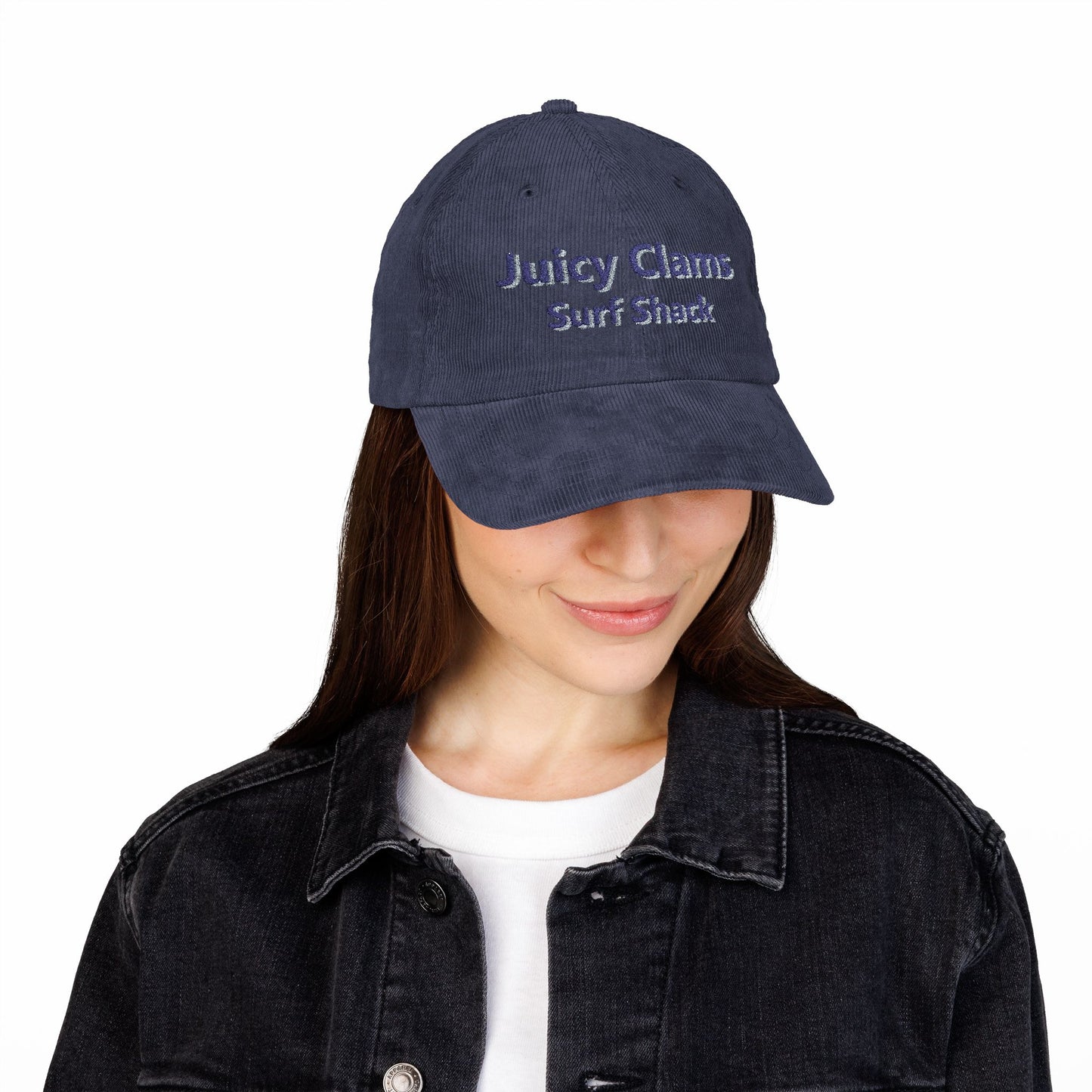 Juicy Clams Embroidered Corduroy Cap (E002)