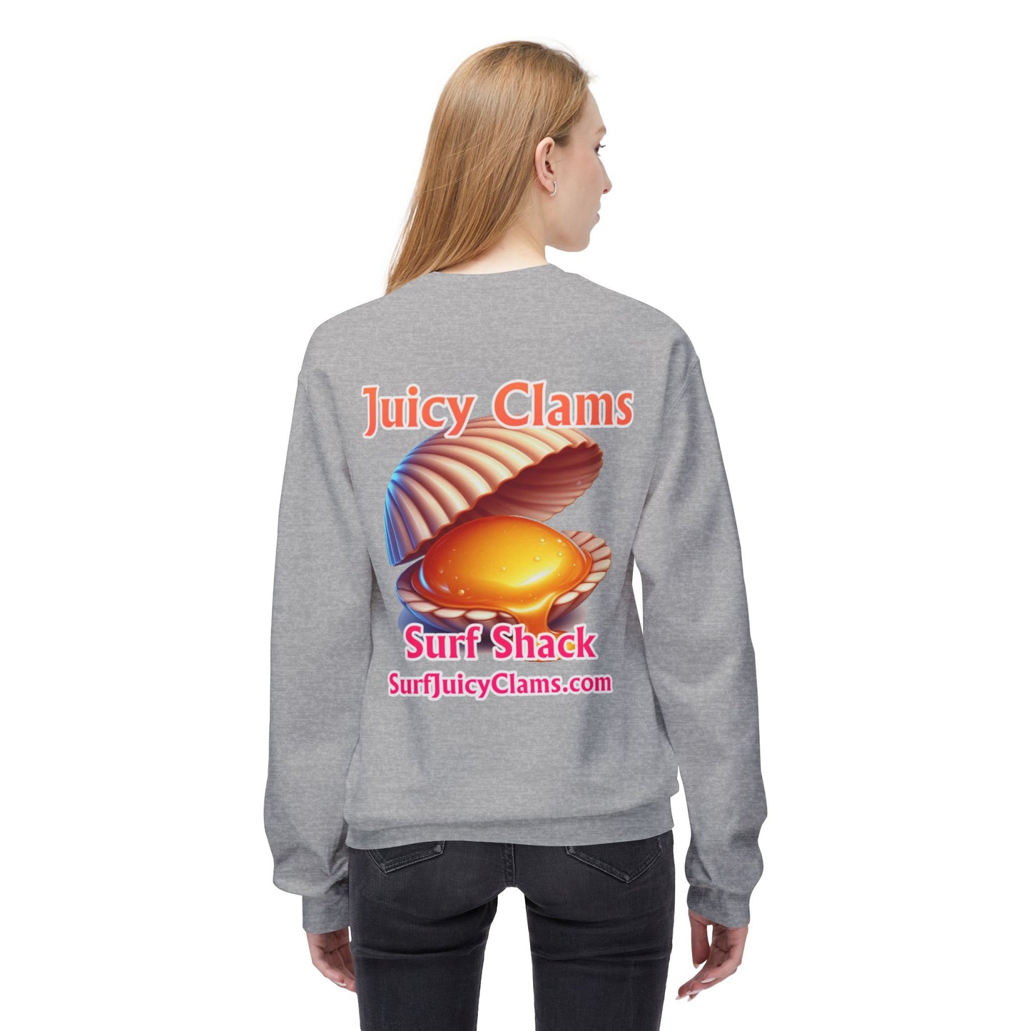 Juicy Clams Unisex Midweight Fleece Crewneck Sweatshirt (L025)