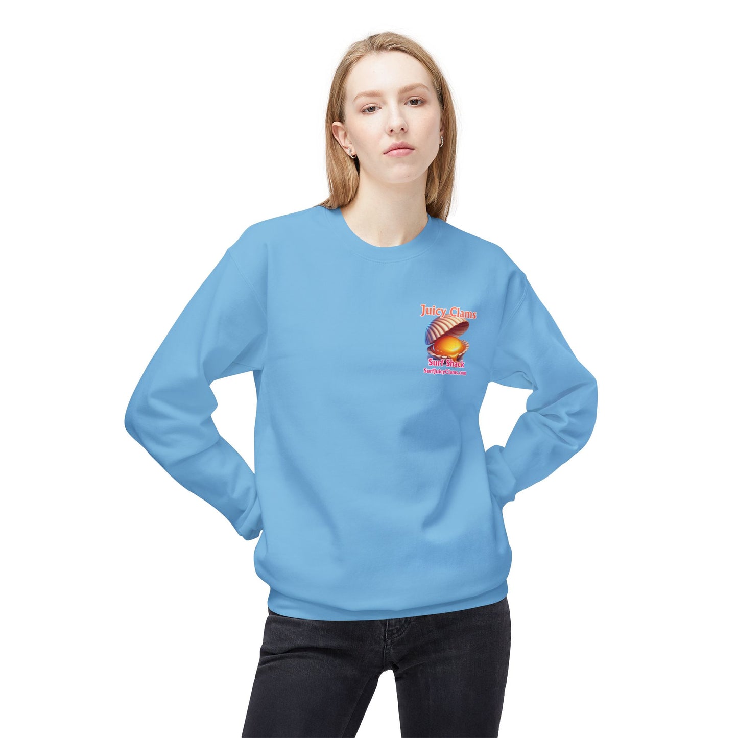 Juicy Clams Unisex Midweight Fleece Crewneck Sweatshirt (L025)