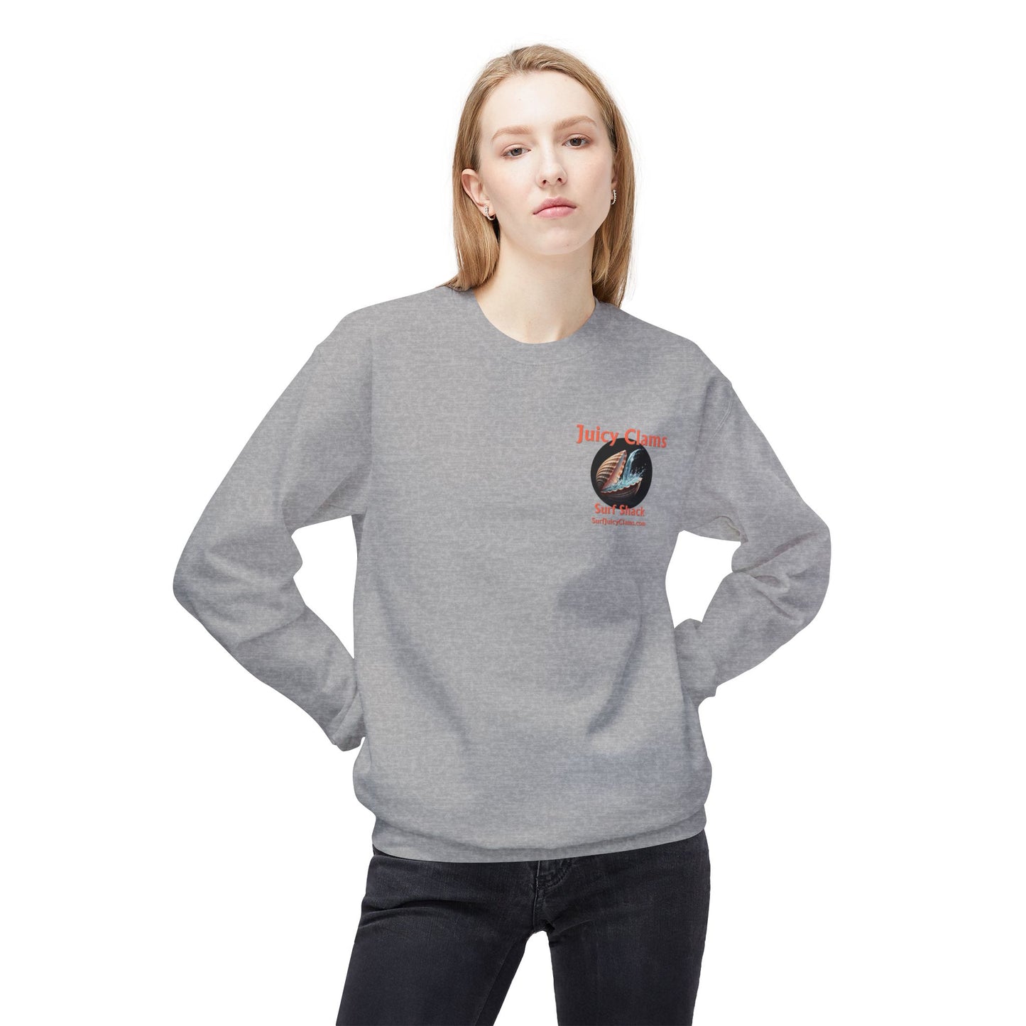 Juicy Clams Unisex Midweight Fleece Crewneck Sweatshirt (L007)