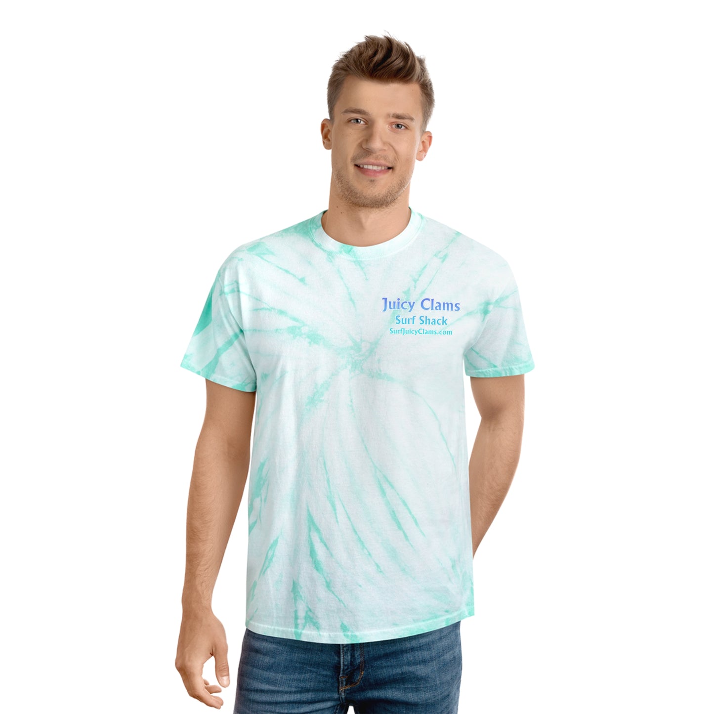 Juicy Clams Unisex Logo Cyclone Tie-Dye T-Shirt (A201)