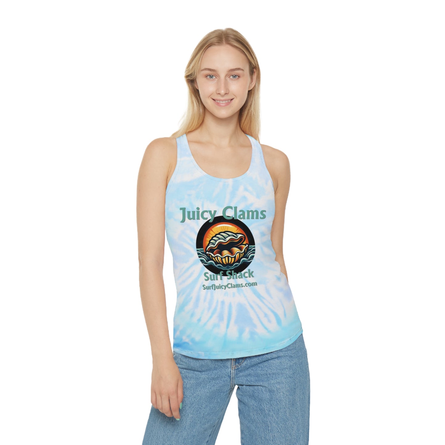 Juicy Clams Tie Dye Racerback Tank Top (L002)