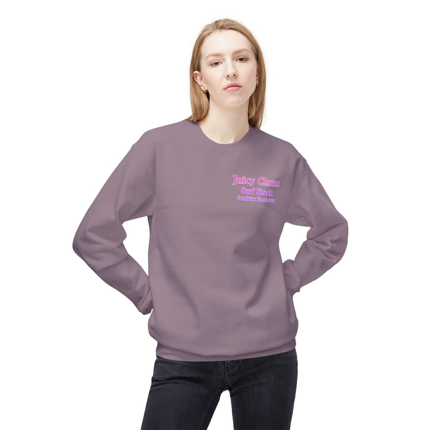 Juicy Clams Unisex Midweight Fleece Crewneck Sweatshirt (V113)