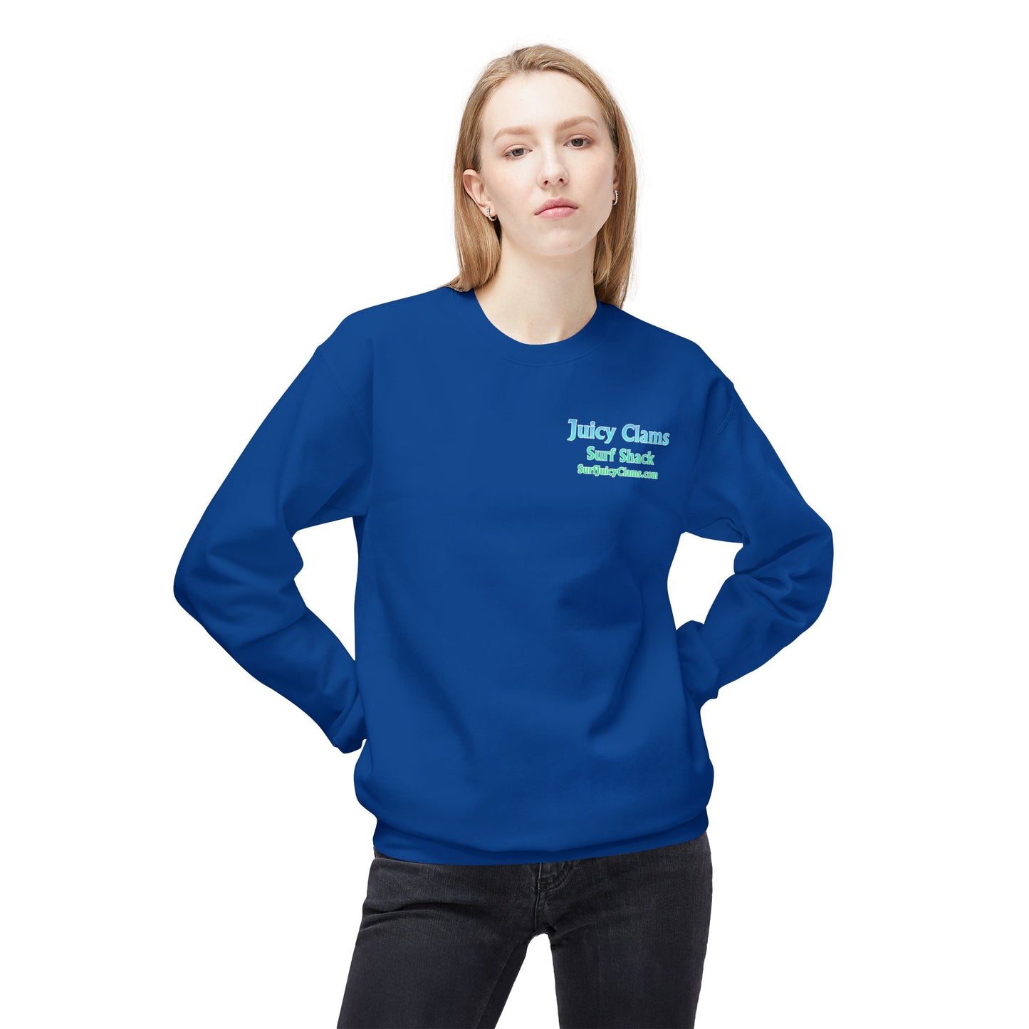 Juicy Clams Unisex Midweight Fleece Crewneck Sweatshirt (V040)