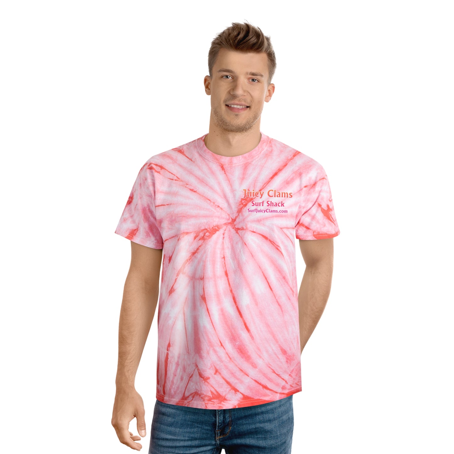 Juicy Clams Unisex Logo Cyclone Tie-Dye T-Shirt (A200)