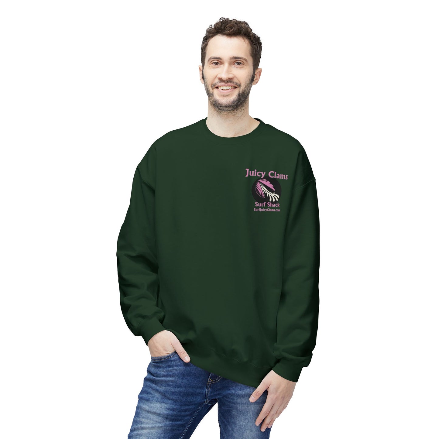 Juicy Clams Unisex Midweight Fleece Crewneck Sweatshirt (L001)