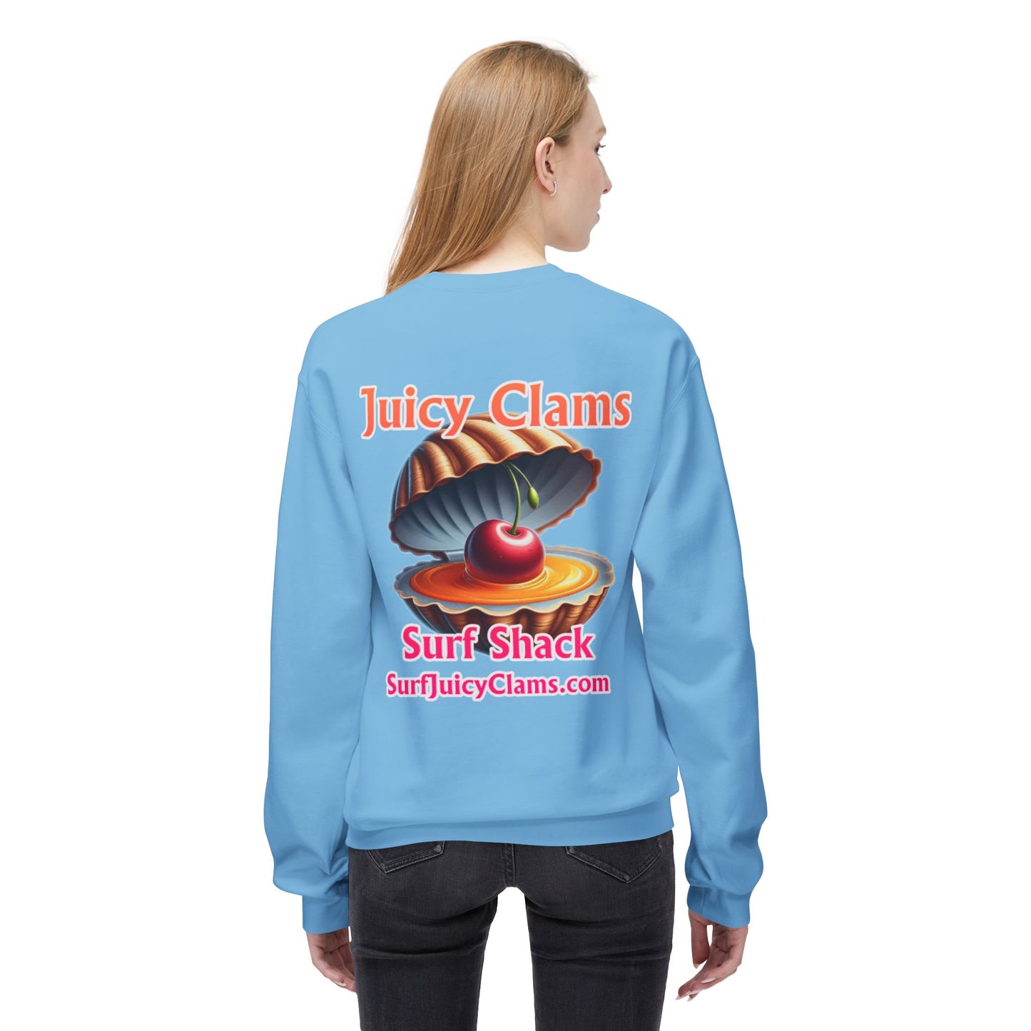 Juicy Clams Unisex Midweight Fleece Crewneck Sweatshirt (L021A)