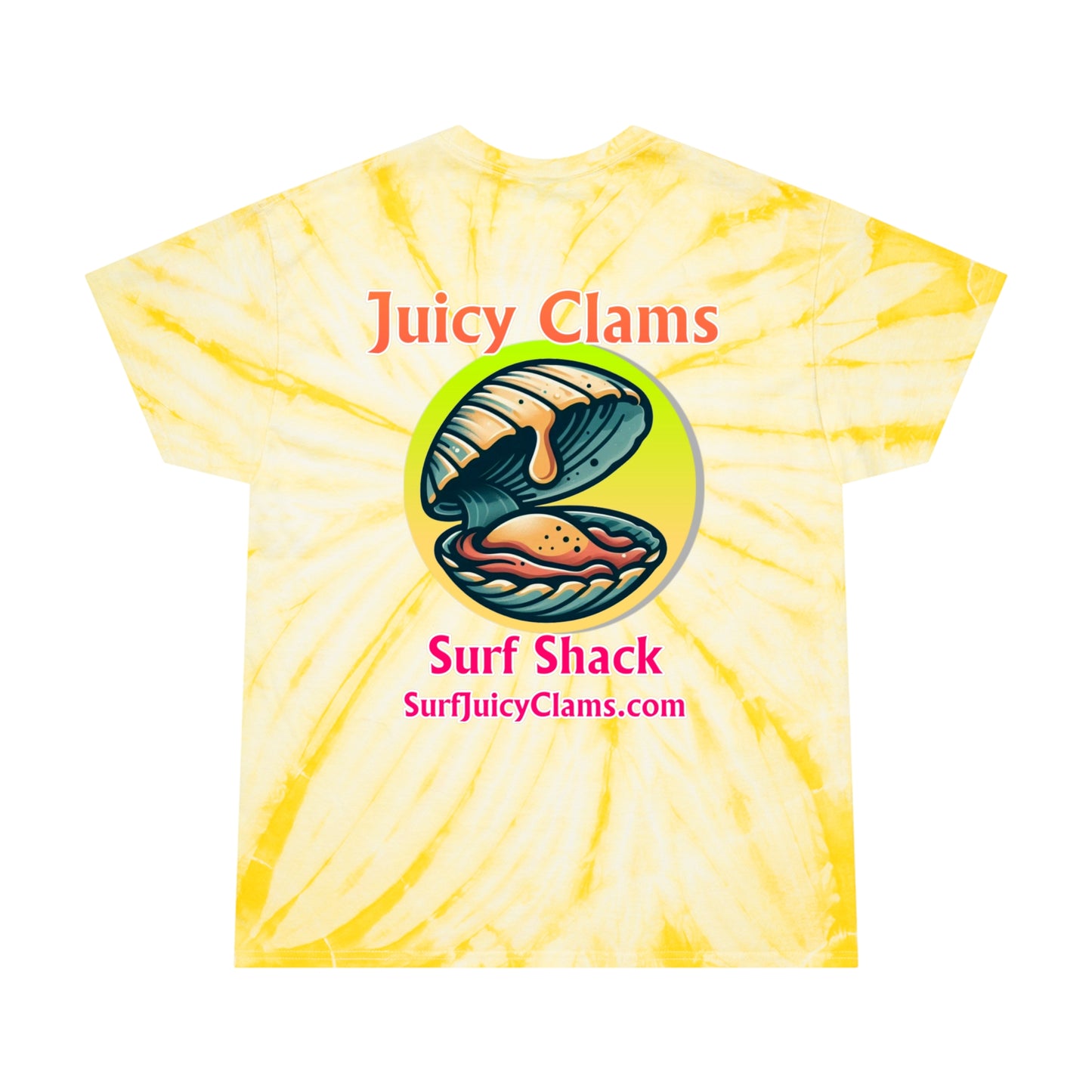 Juicy Clams Unisex Logo Cyclone Tie-Dye T-Shirt (A010)