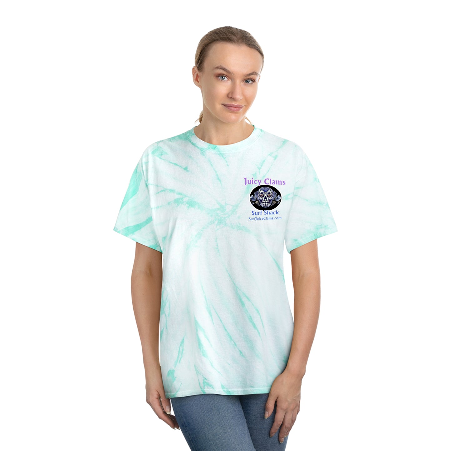 Juicy Clams Unisex Logo Cyclone Tie-Dye T-Shirt (A006)