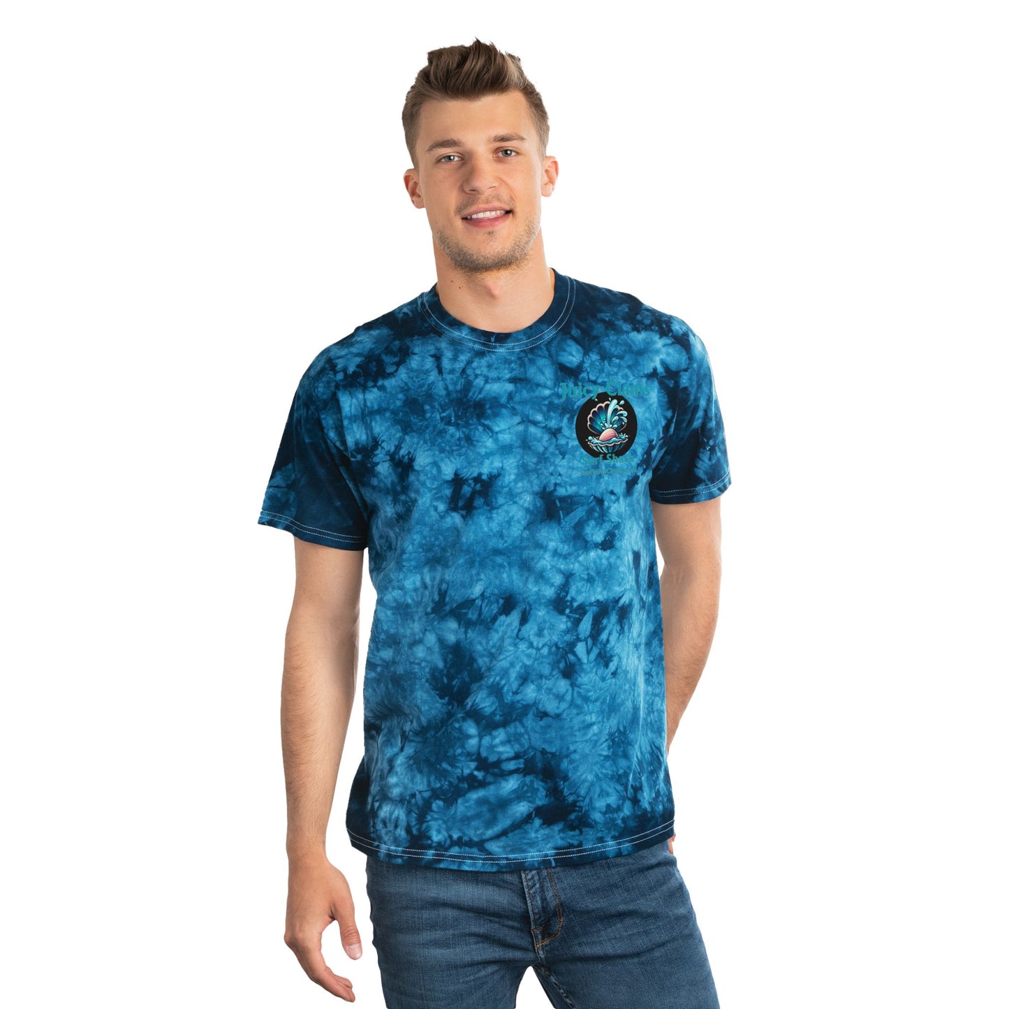 Juicy Clams Unisex Logo Crystal Tie-Dye T-Shirt (A004)
