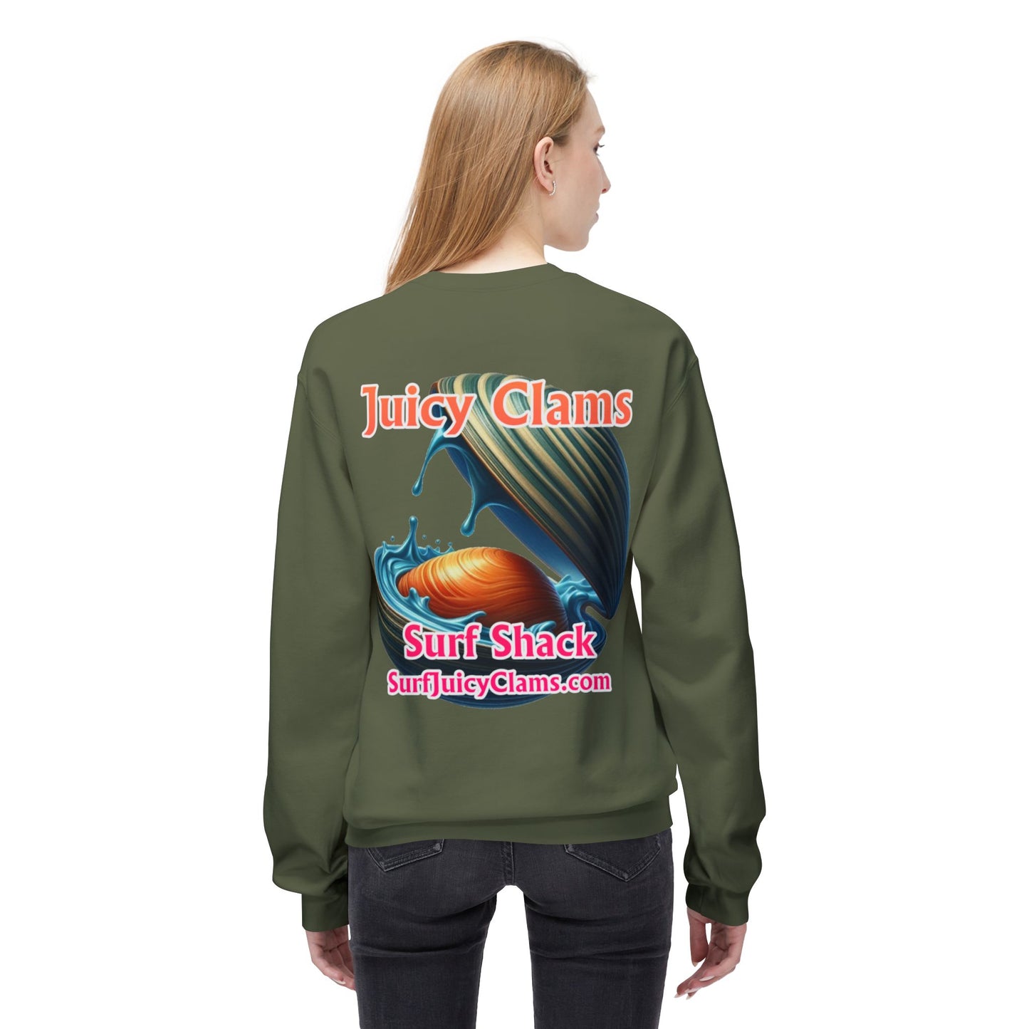 Juicy Clams Unisex Midweight Fleece Crewneck Sweatshirt (L028)