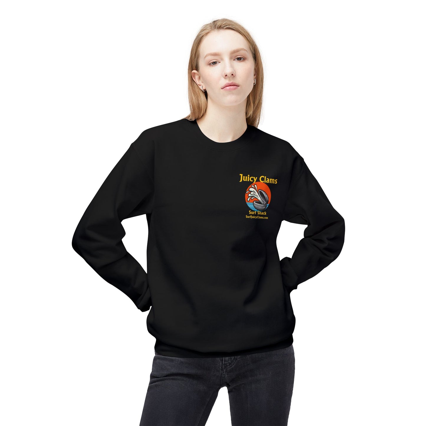 Juicy Clams Unisex Midweight Fleece Crewneck Sweatshirt (L005)