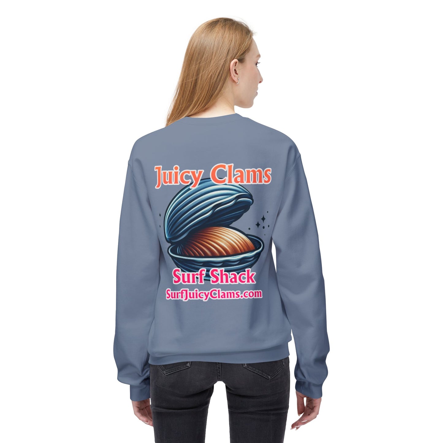 Juicy Clams Unisex Midweight Fleece Crewneck Sweatshirt (L029)