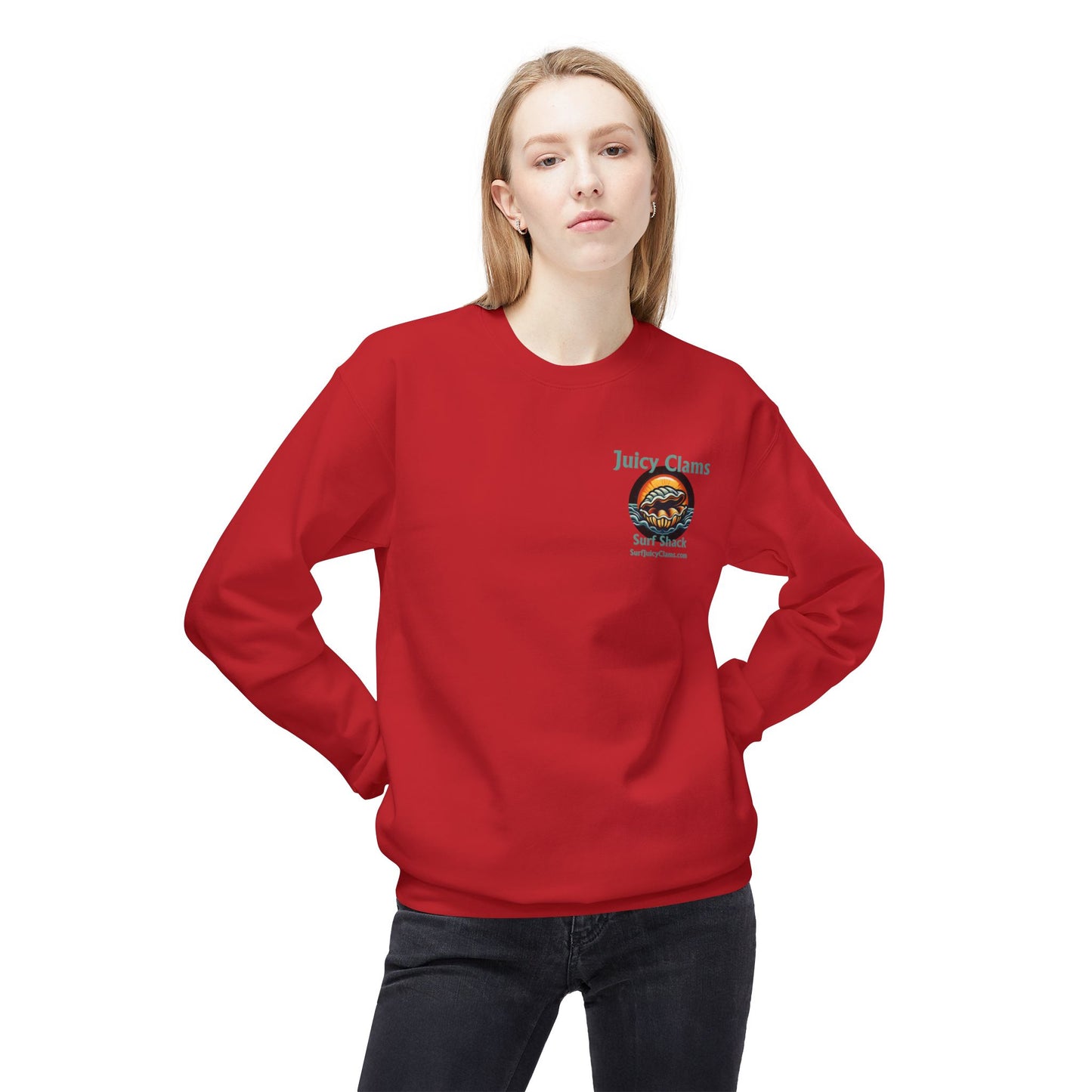 Juicy Clams Unisex Midweight Fleece Crewneck Sweatshirt (L002)