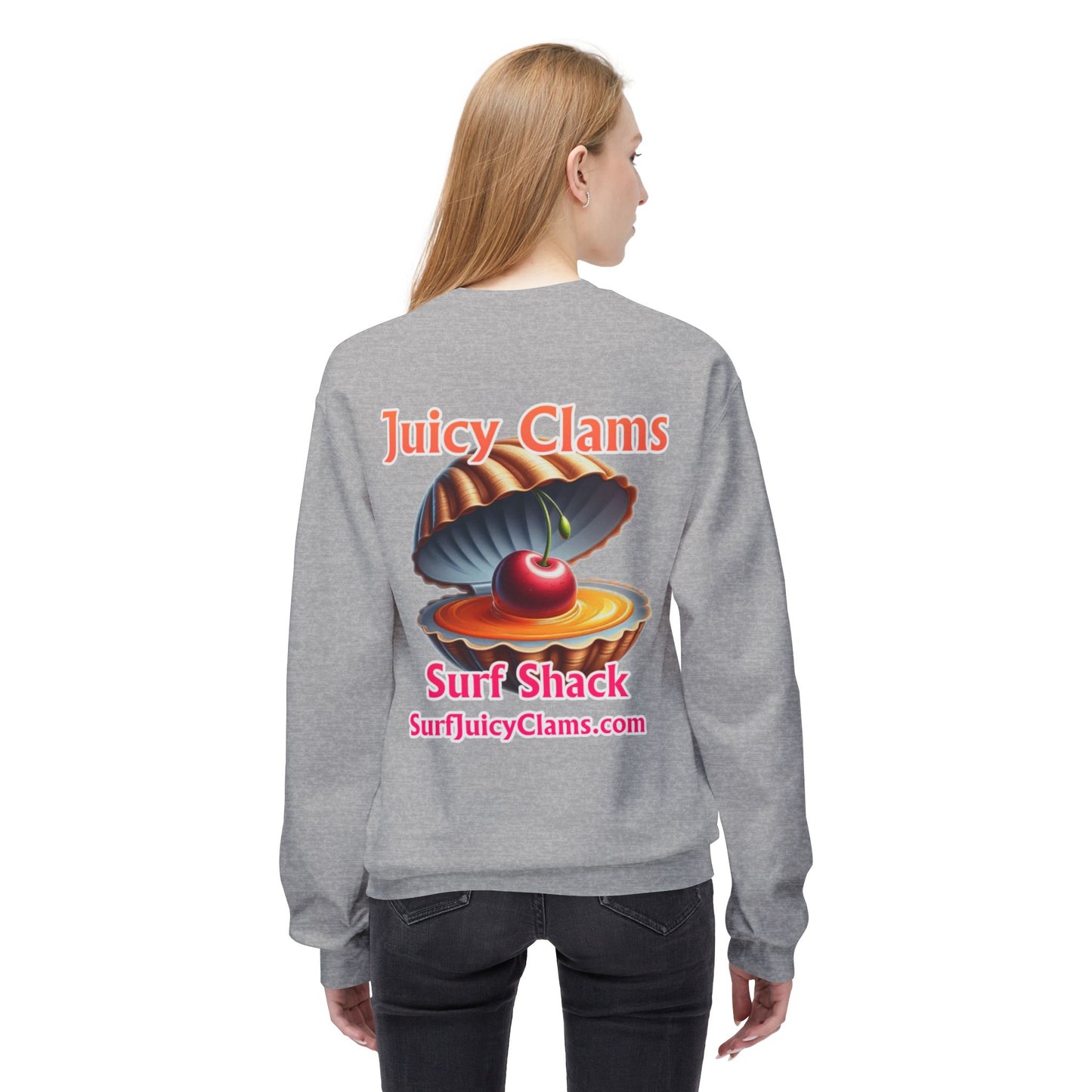 Juicy Clams Unisex Midweight Fleece Crewneck Sweatshirt (L021A)