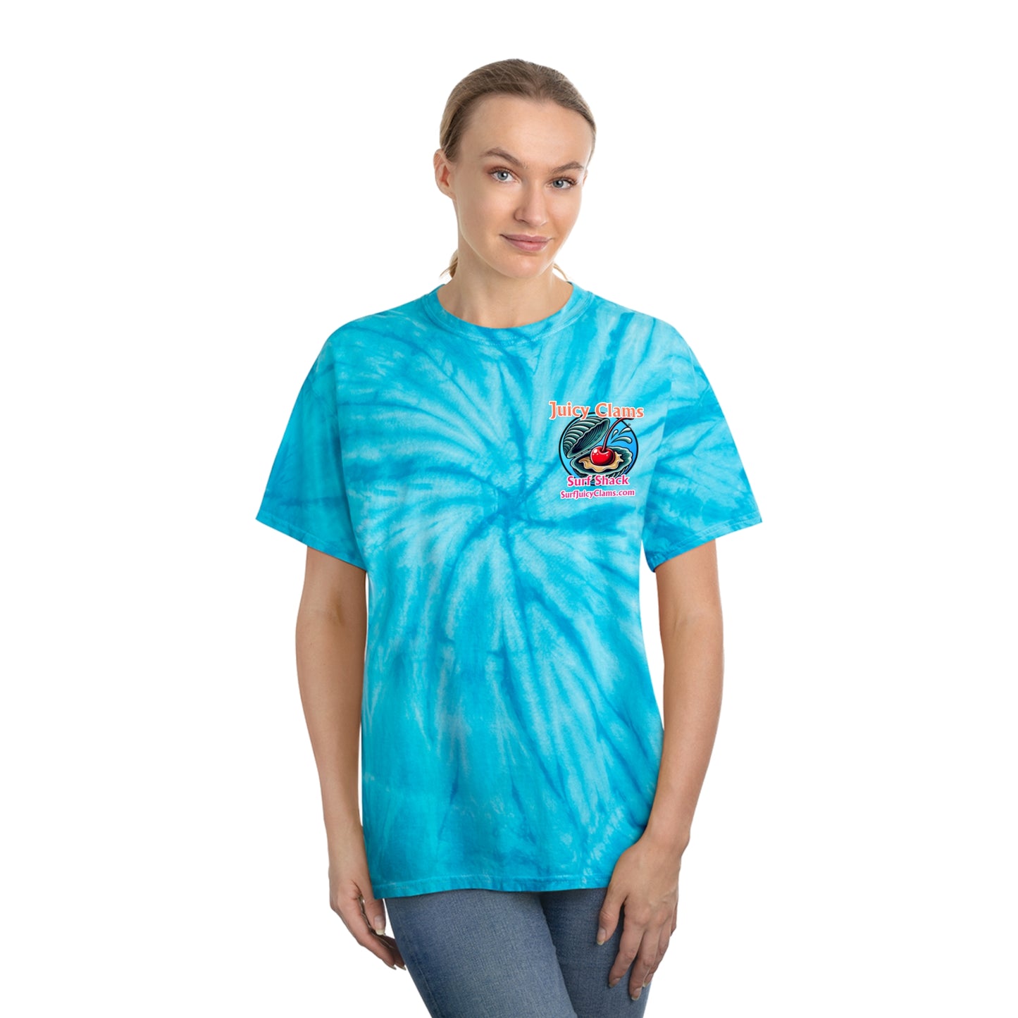 Juicy Clams Unisex Logo Cyclone Tie-Dye T-Shirt (A003)