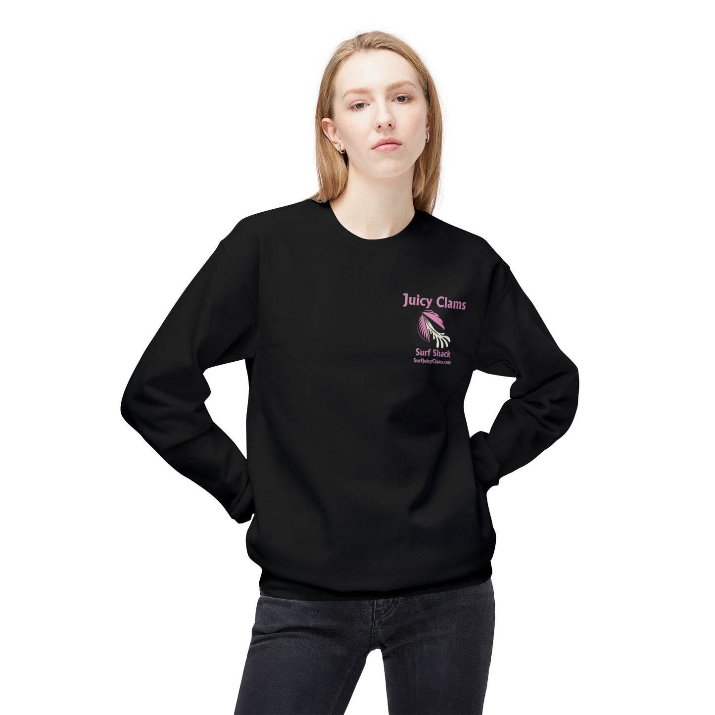 Juicy Clams Unisex Midweight Fleece Crewneck Sweatshirt (L001)