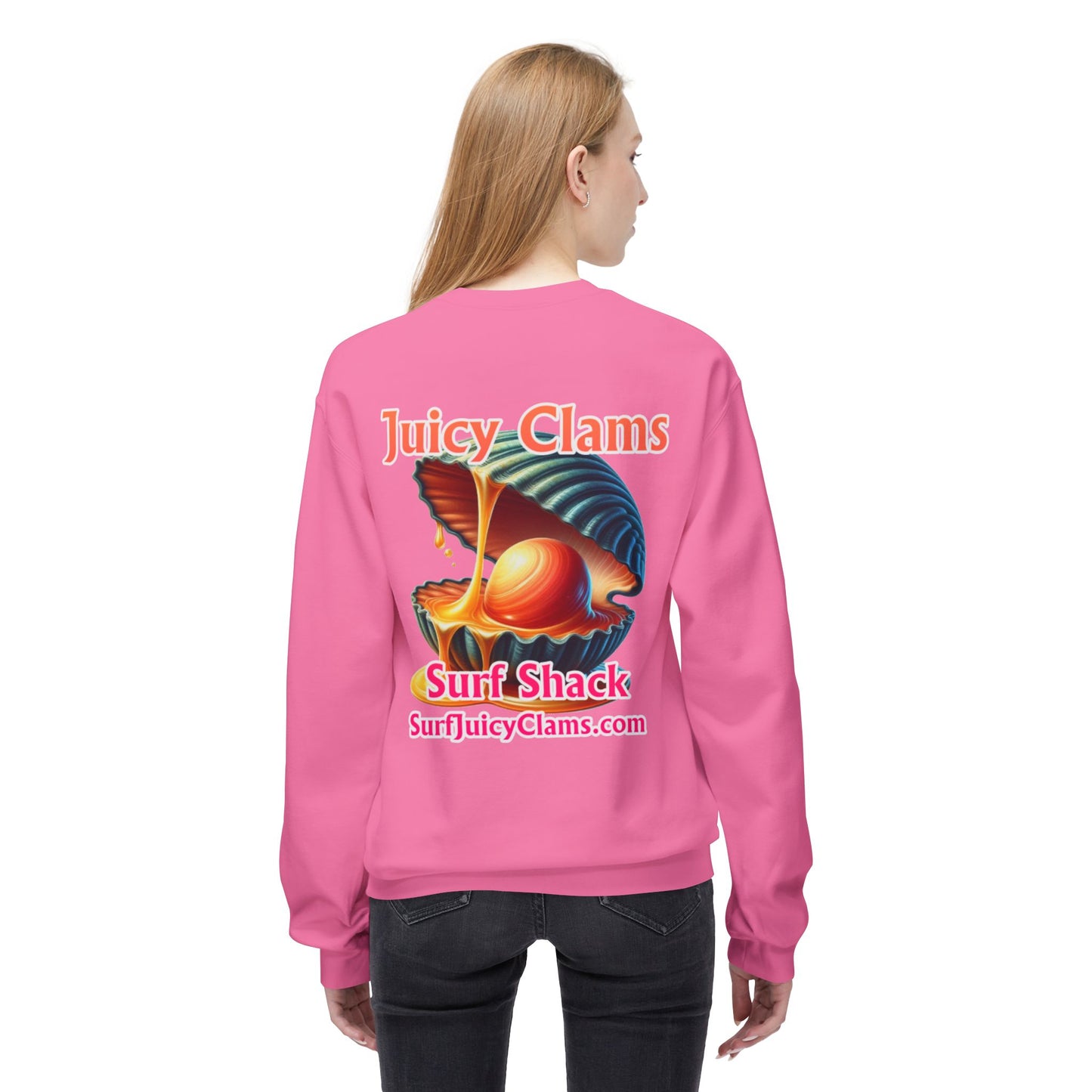 Juicy Clams Unisex Midweight Fleece Crewneck Sweatshirt (L027)