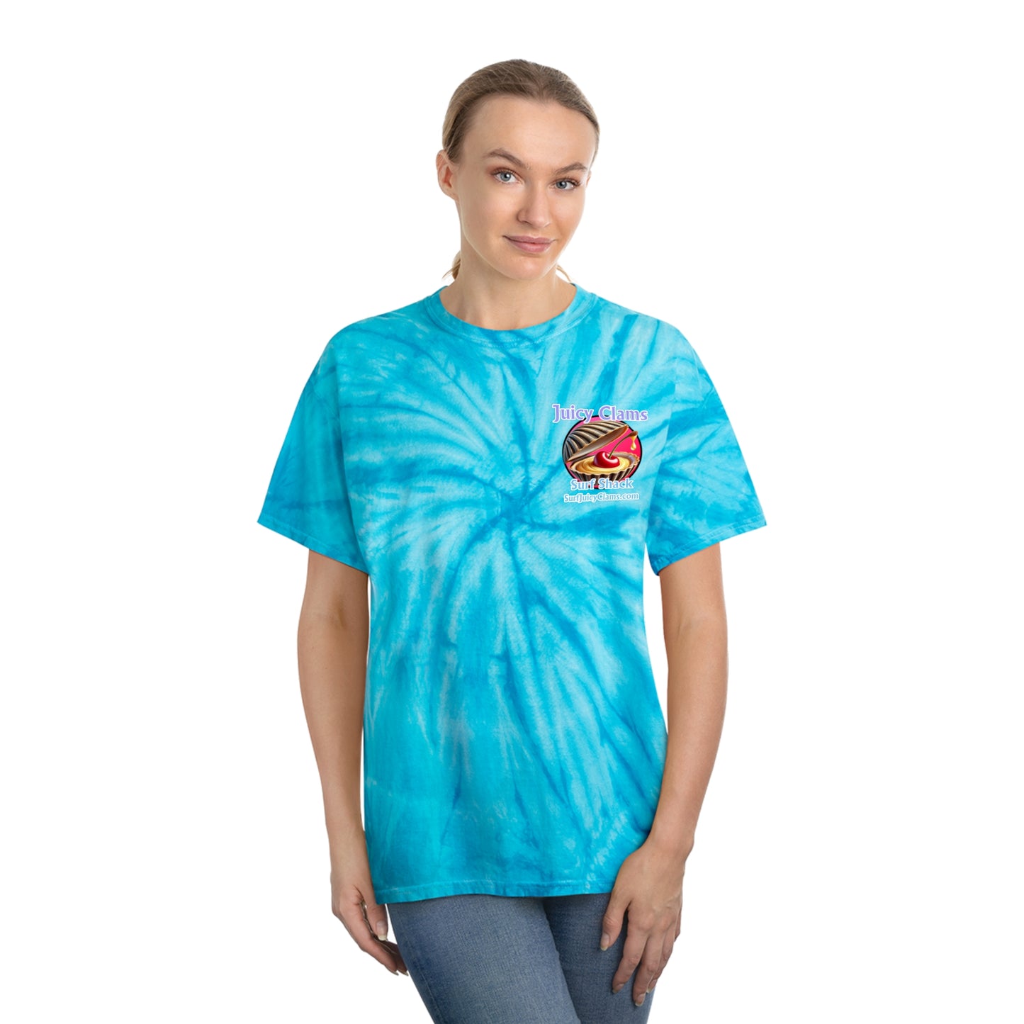 Juicy Clams Unisex Logo Cyclone Tie-Dye T-Shirt (A012)