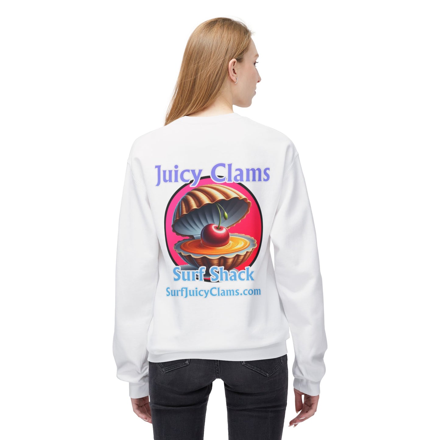 Juicy Clams Unisex Midweight Fleece Crewneck Sweatshirt (L021)