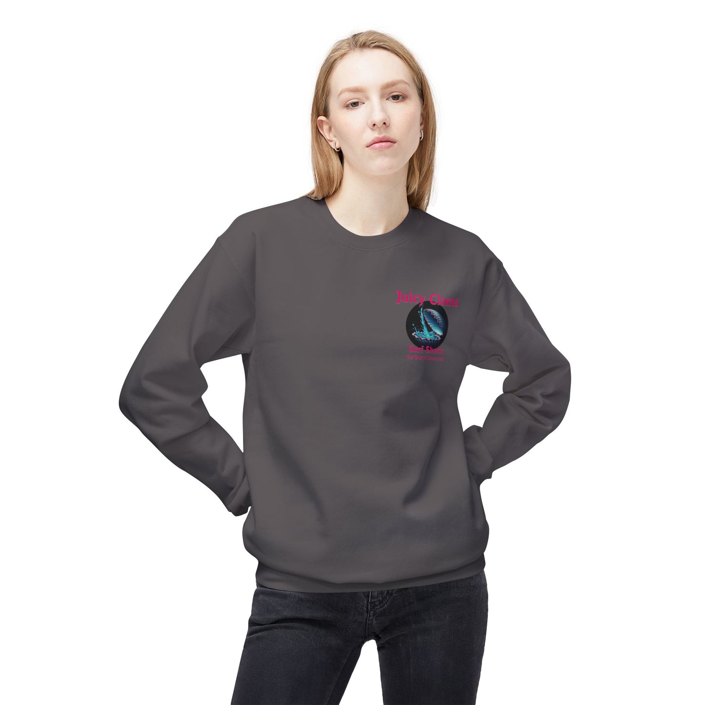 Juicy Clams Unisex Midweight Fleece Crewneck Sweatshirt (L010)