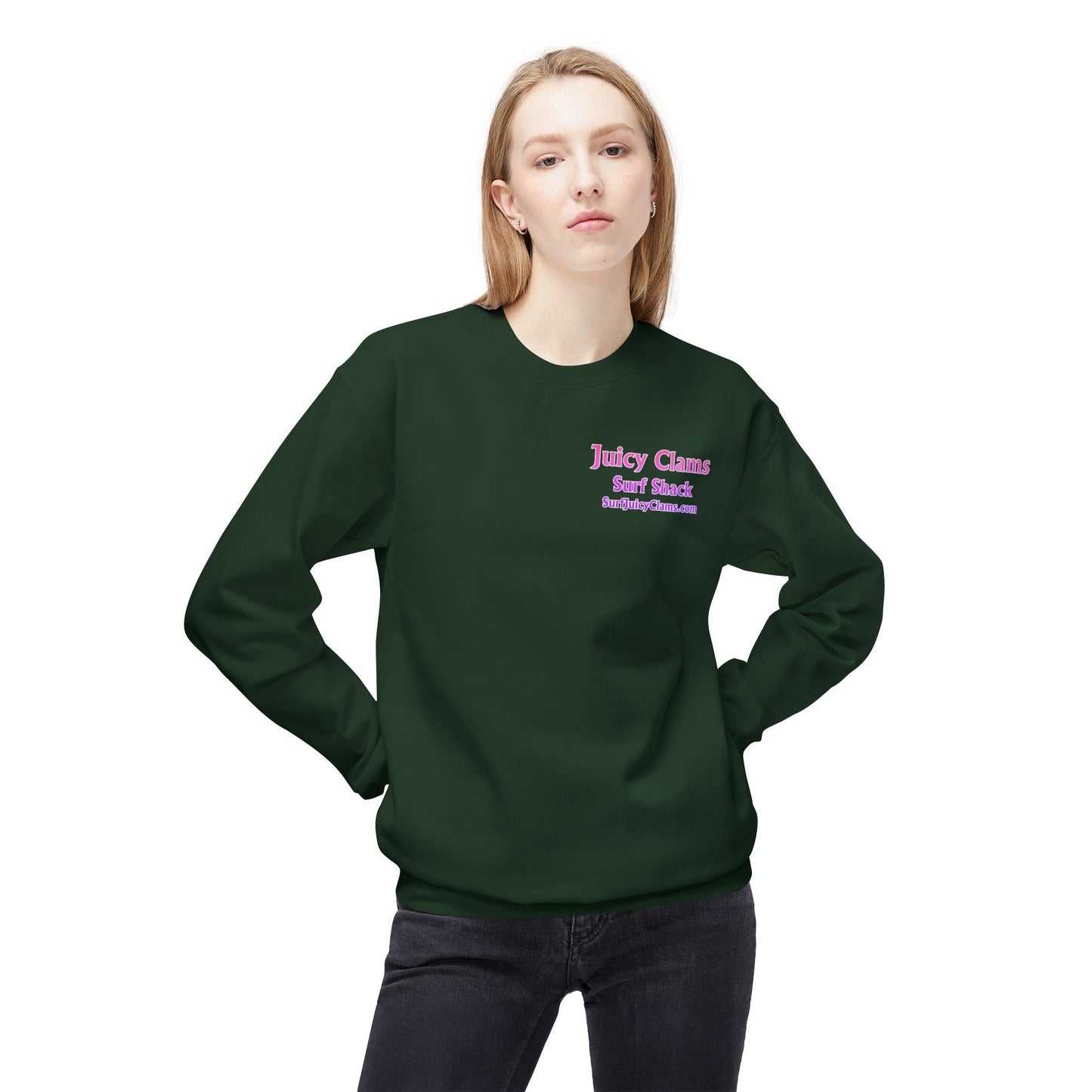 Juicy Clams Unisex Midweight Fleece Crewneck Sweatshirt (V113)