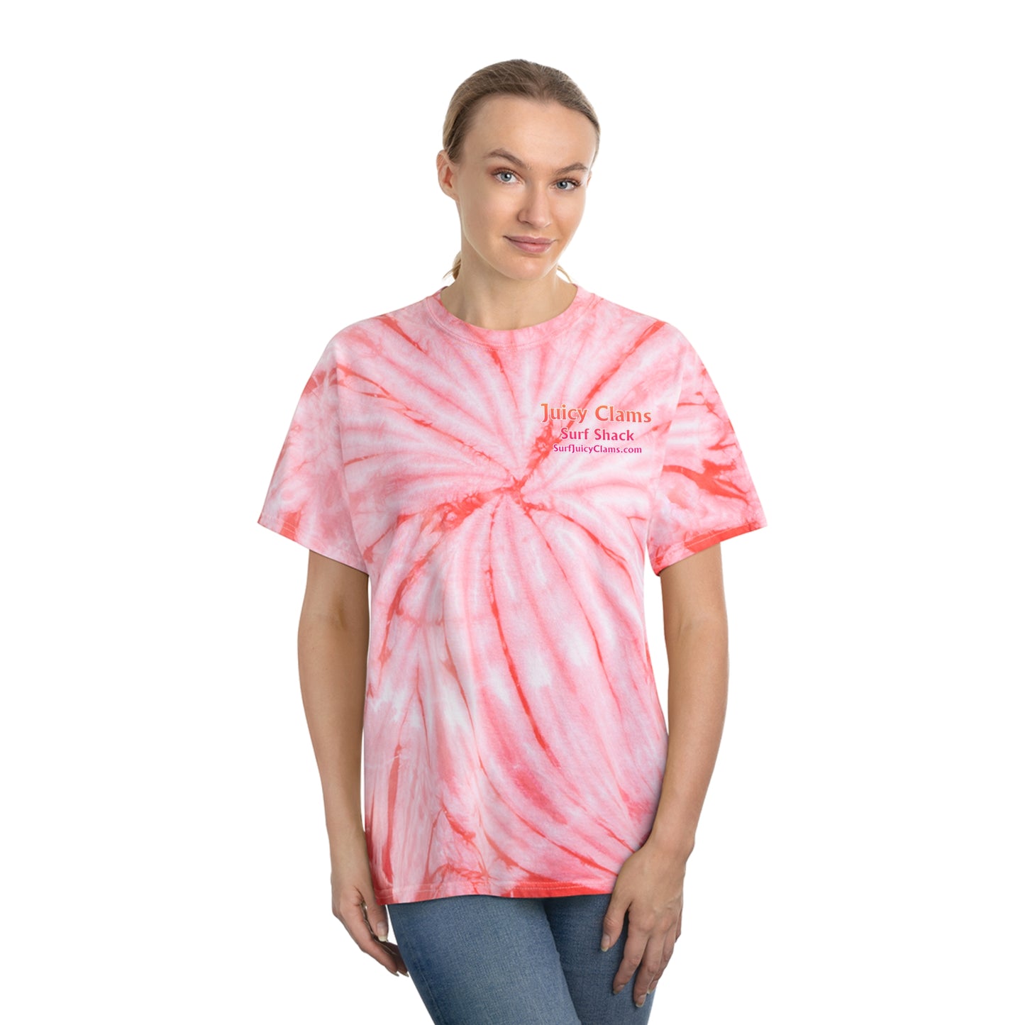 Juicy Clams Unisex Logo Cyclone Tie-Dye T-Shirt (A200)