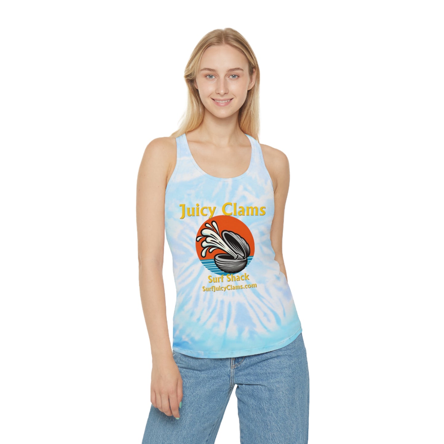 Juicy Clams Tie Dye Racerback Tank Top (L005)